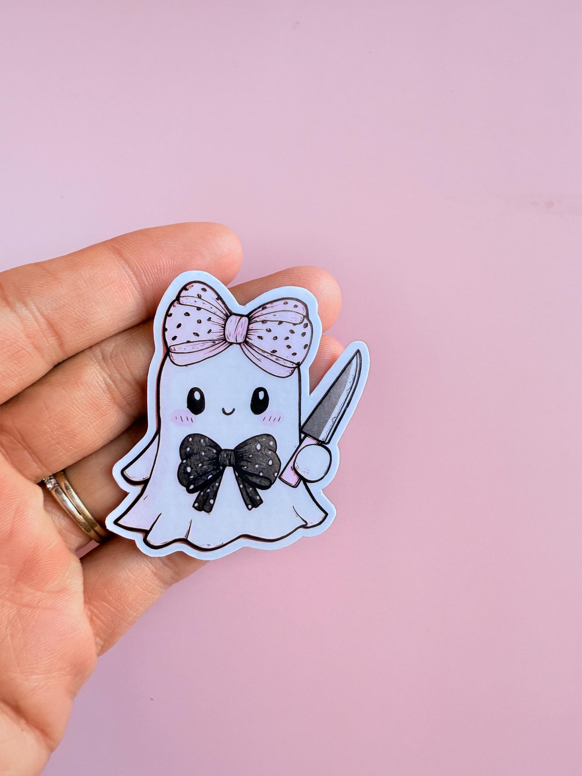 Kawaii Ghost Sticker Pack: Pastel Goth Halloween Vinyl Decals __etsy:7136152448