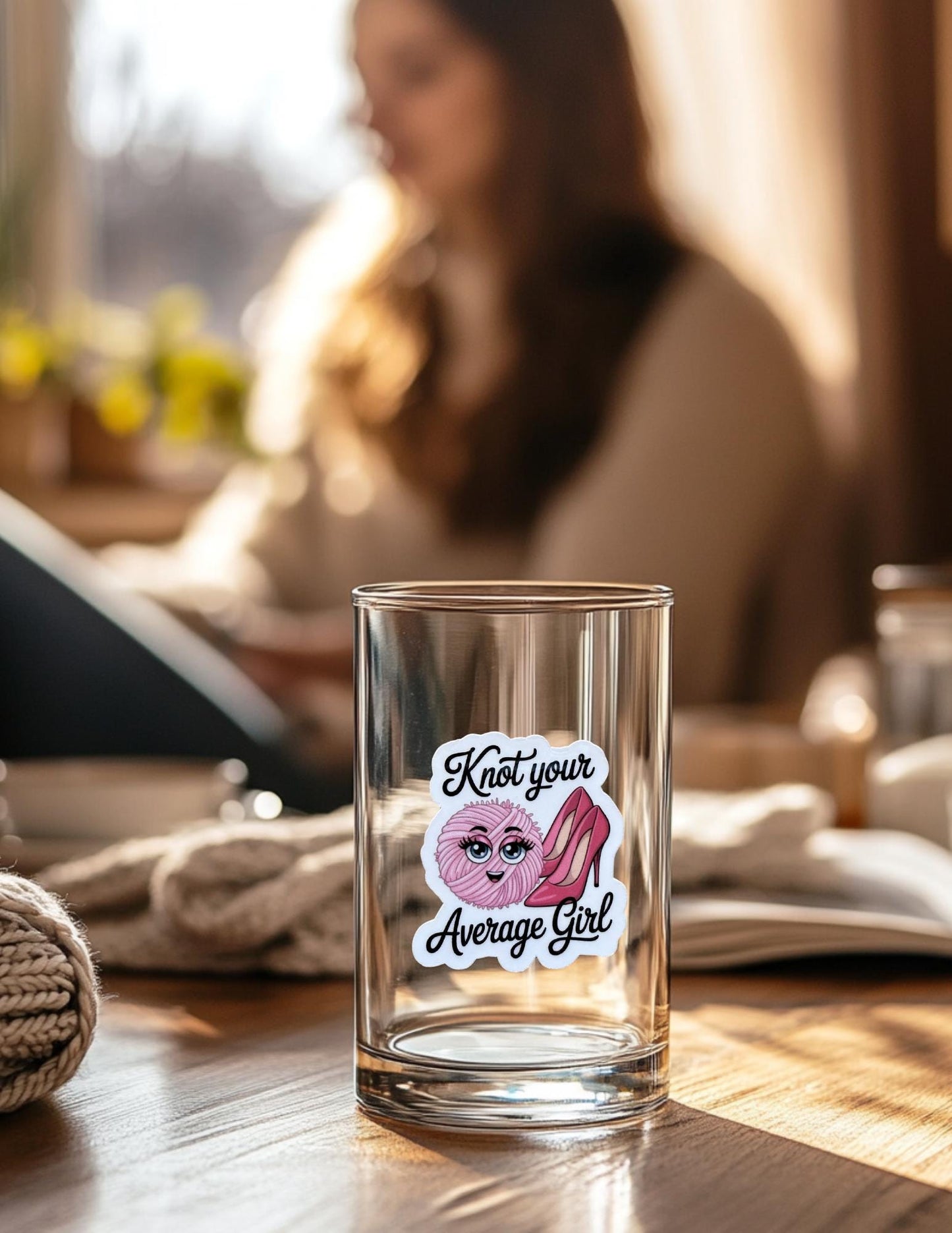Knitting Sticker, Funny Yarn Lover Gift, Crochet Water Bottle Decal __etsy:6891761061