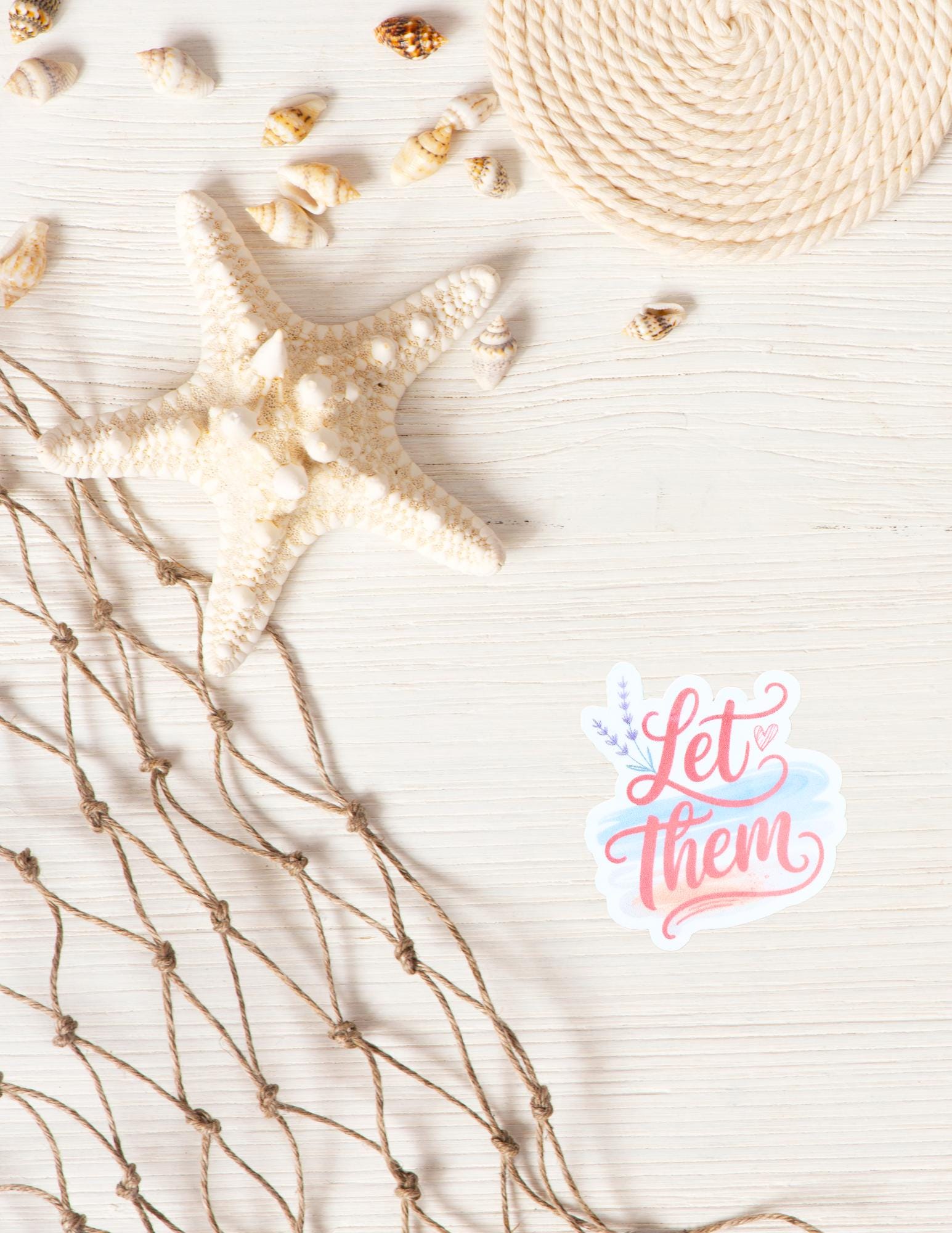 Let It Go Sticker – Coastal Beach Colors Vinyl Decal for Journals, Laptops & Water Bottles __etsy:6840928080