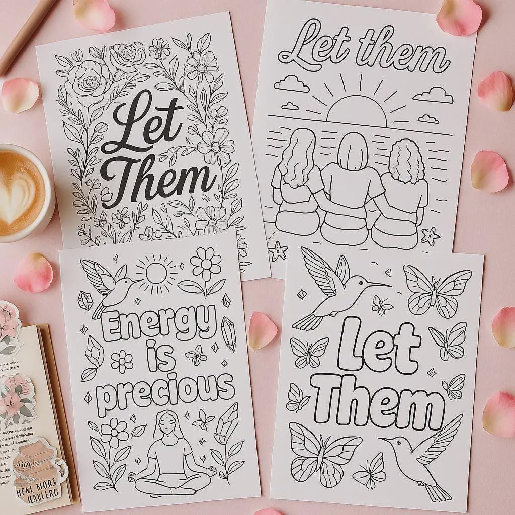Let Them Coloring Pages – Printable Art for Relaxation, Journals & Creative Fun __etsy:8116259572