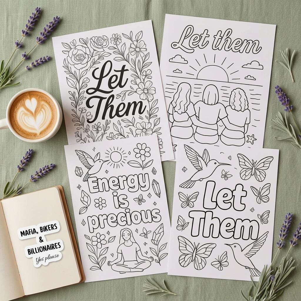 Let Them Coloring Pages – Printable Art for Relaxation, Journals & Creative Fun __etsy:8164167861