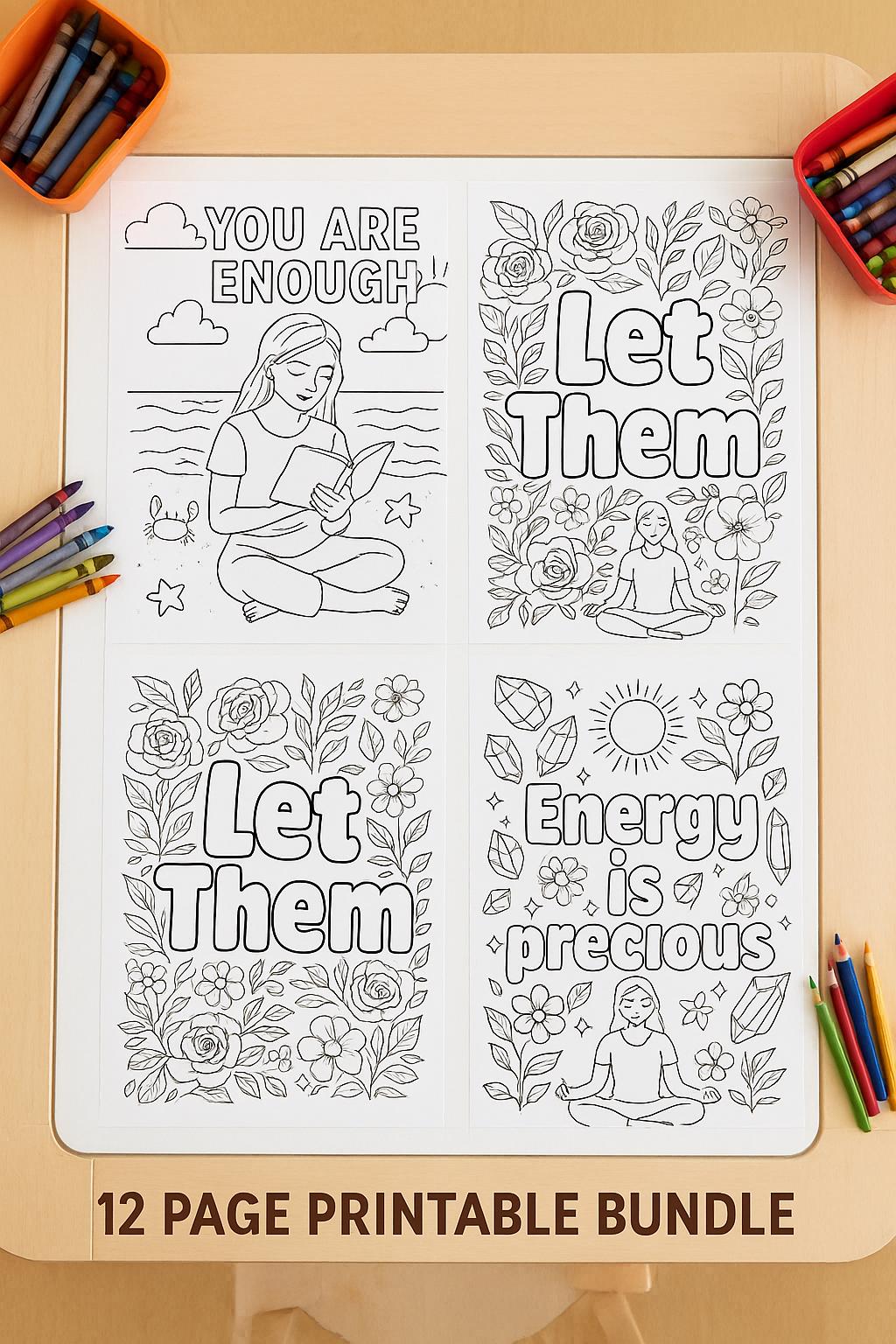 Let Them Coloring Pages – Printable Art for Relaxation, Journals & Creative Fun __etsy:6833626584
