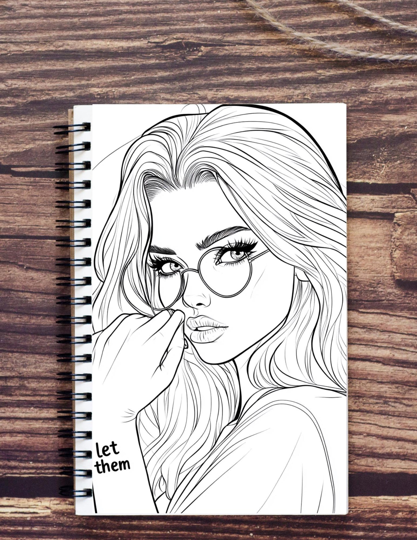 Empowering women adult coloring book printable PDF with let them affirmation line art portraits for self love and mindfulness __etsy:6741700107