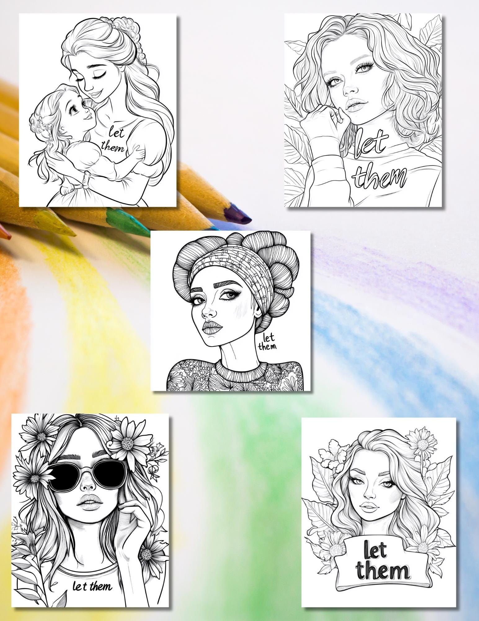 Let Them Theory Coloring Book, Self Love Affirmation Printable __etsy:6741700091