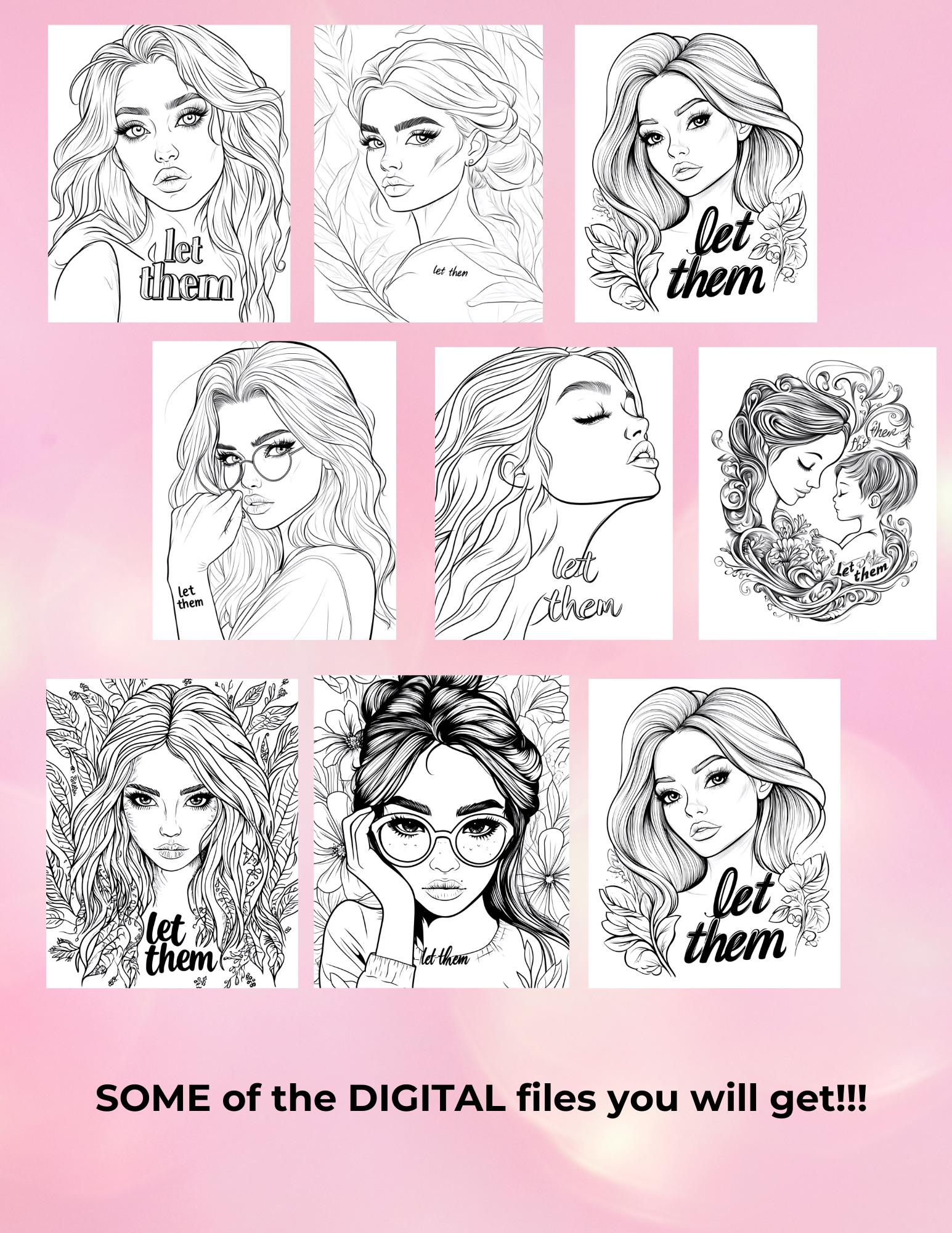 Let Them Theory Coloring Book, Self Love Affirmation Printable __etsy:6741700087