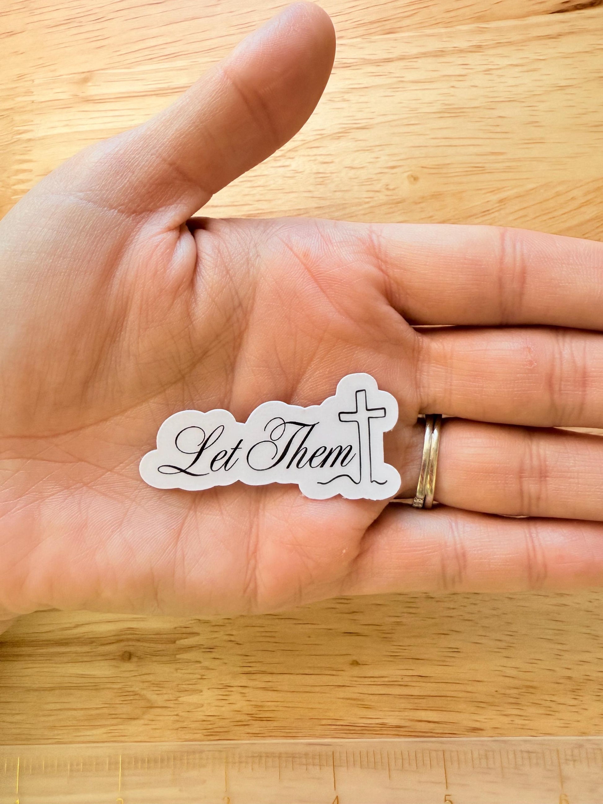 Let Them Vinyl Sticker – Faith and Mental Health Vinyl Decal for Journals __etsy:6698361668