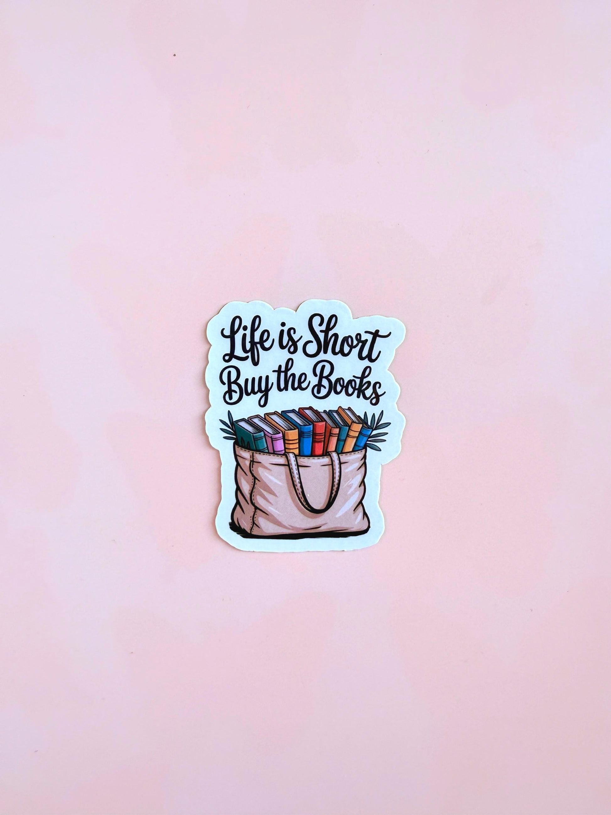 Life is Short Buy Books Sticker: Book Lover Gift, Matte Vinyl Decal __etsy:6955446322