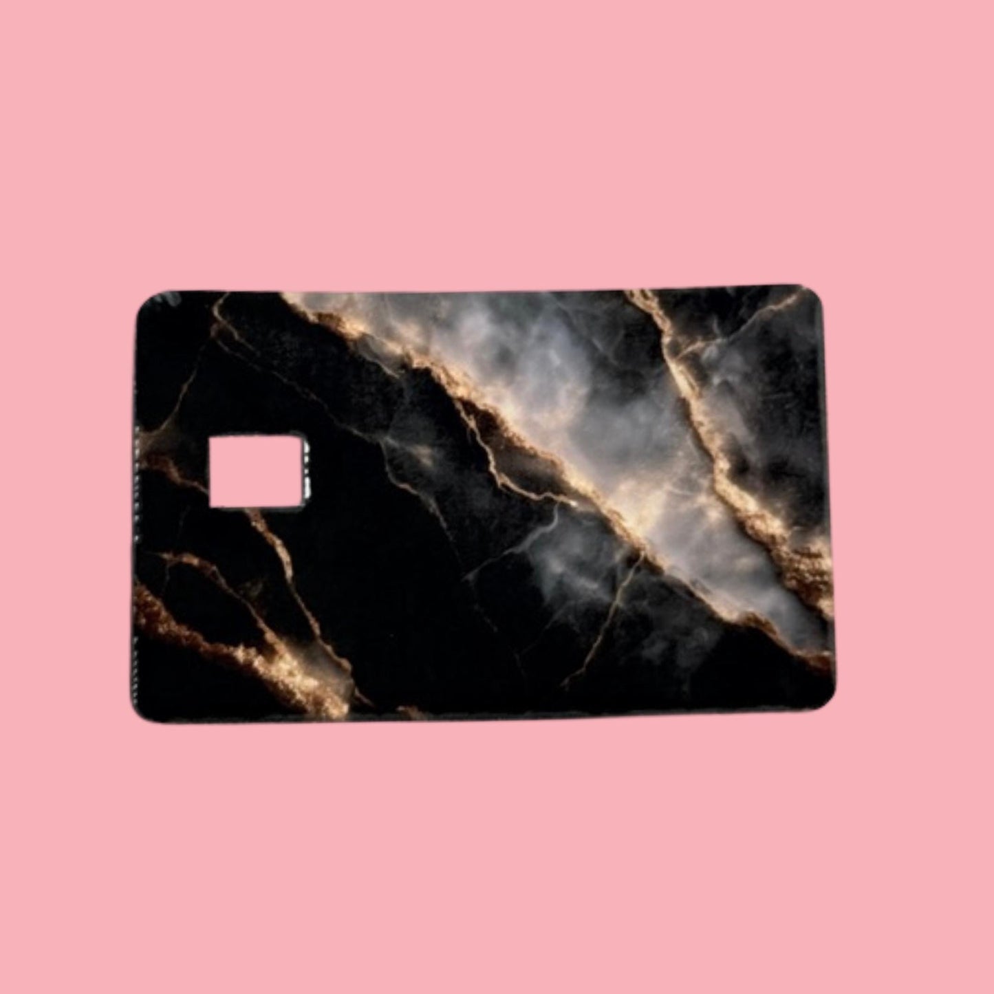Marble Debit Card Skin Duo — Black & White Gold Veined Vinyl Card Covers __etsy:7778066721