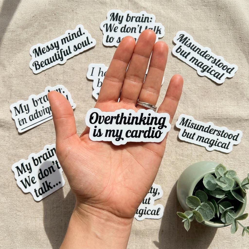 Mental Health Sticker Pack: Relatable Anxiety Humor, Neurodiversity Self-Love __etsy:8157172985