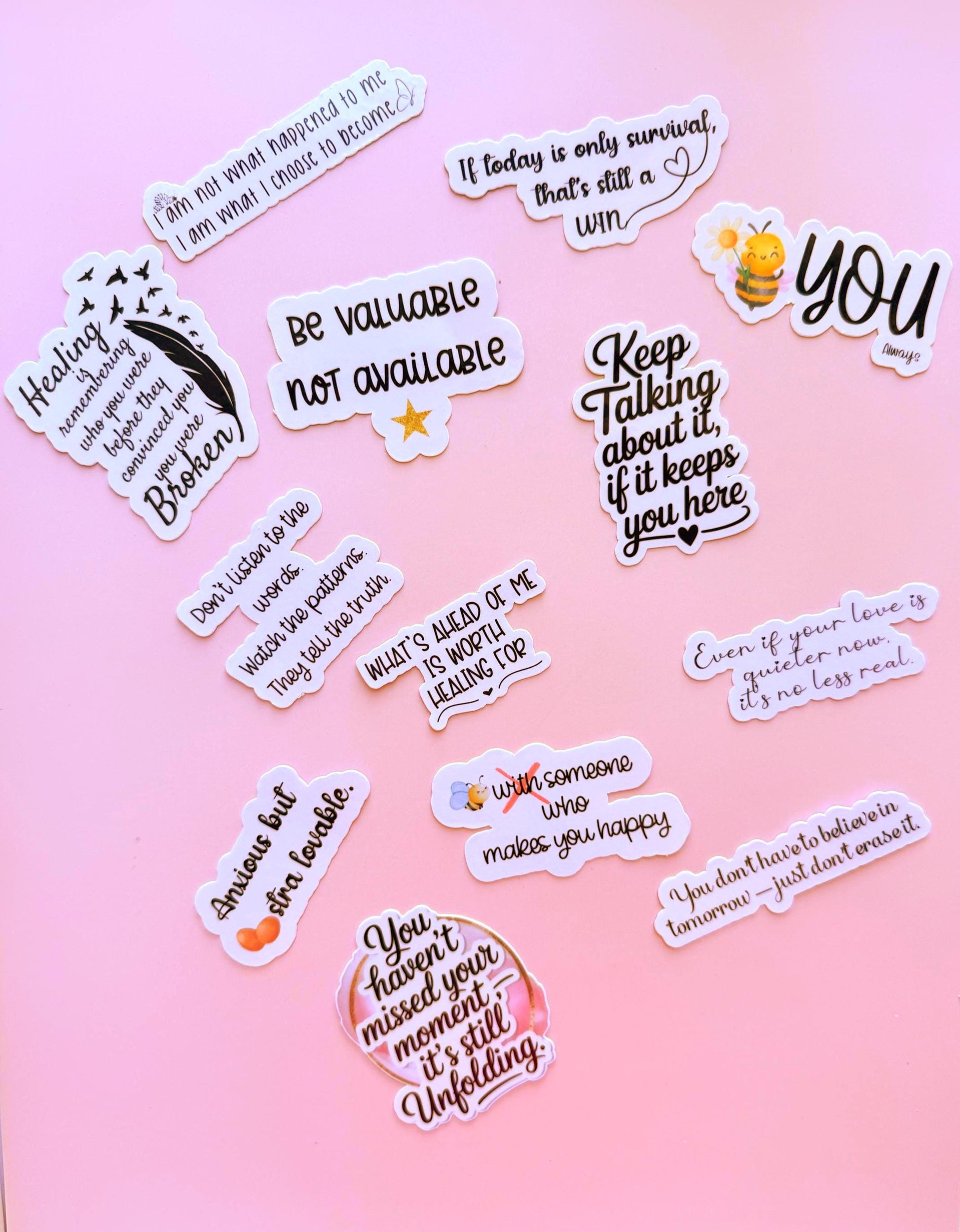 Mental Health Sticker Pack: Self-Care Affirmations, Waterproof Vinyl Decals __etsy:7133813395
