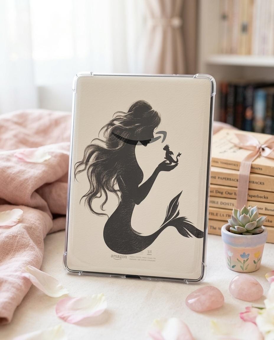 Minimalist mermaid kindle insert multi-size pack scribe colorsoft included __etsy:8013570076