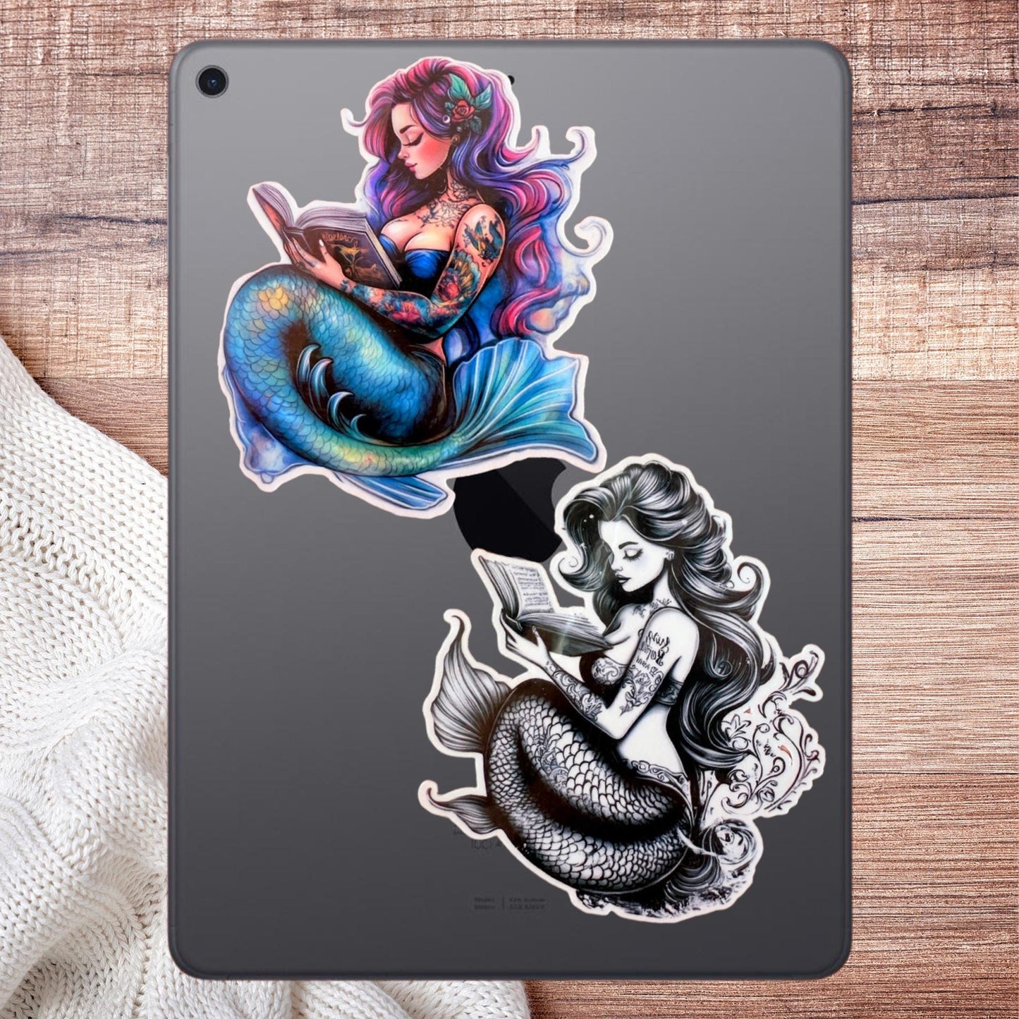 Waterproof mermaid vinyl decals for kindle or laptop on ipad __etsy:7730499164
