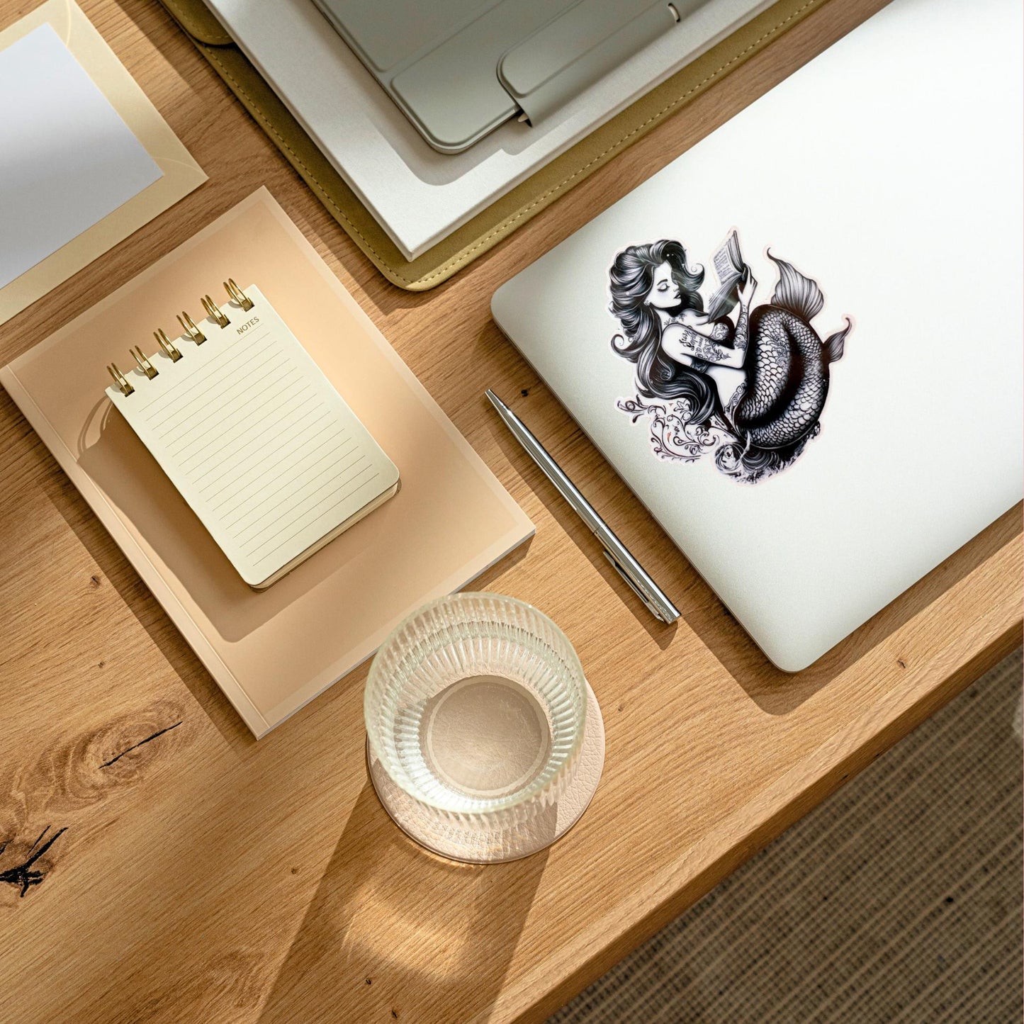 Mermaid Reading Sticker: Waterproof Vinyl Decal for Kindle __etsy:7730499168