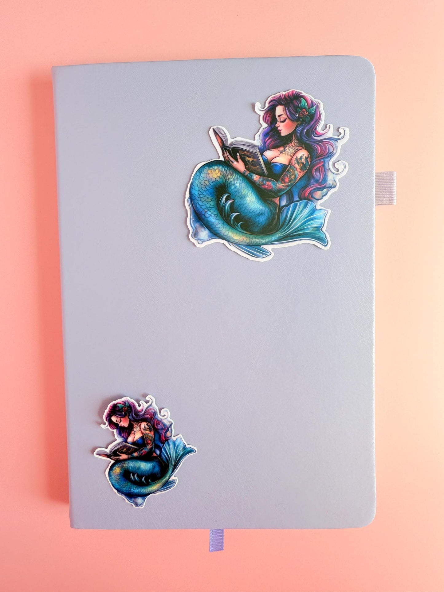 Mermaid Reading Sticker: Waterproof Vinyl Decal for Kindle __etsy:6892981856