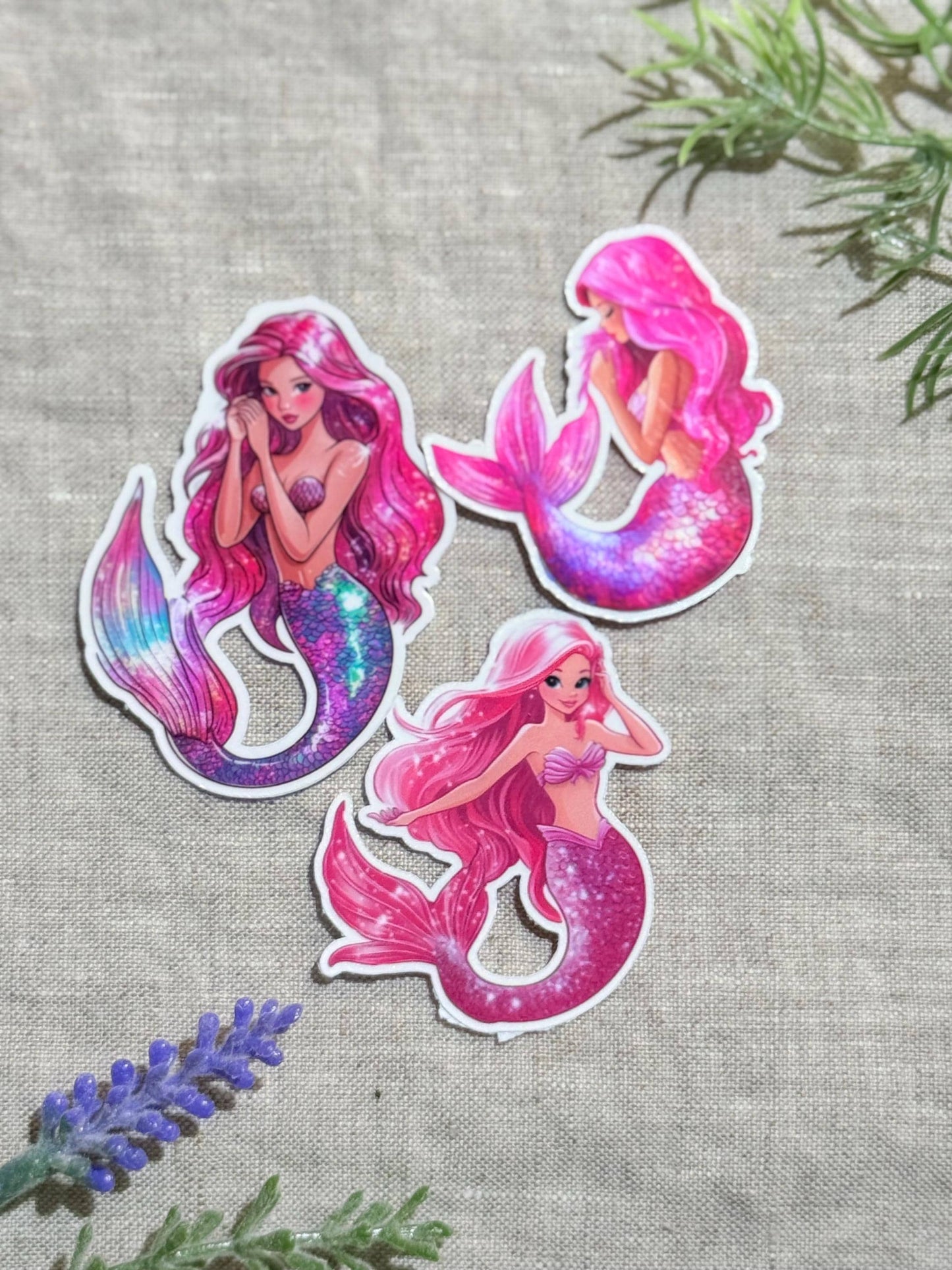 Mermaid Sticker Pack, Pink Bookish Vinyl Decals, Romantasy Reader Gift, Kindle Laptop Journal Set __etsy:8157757013