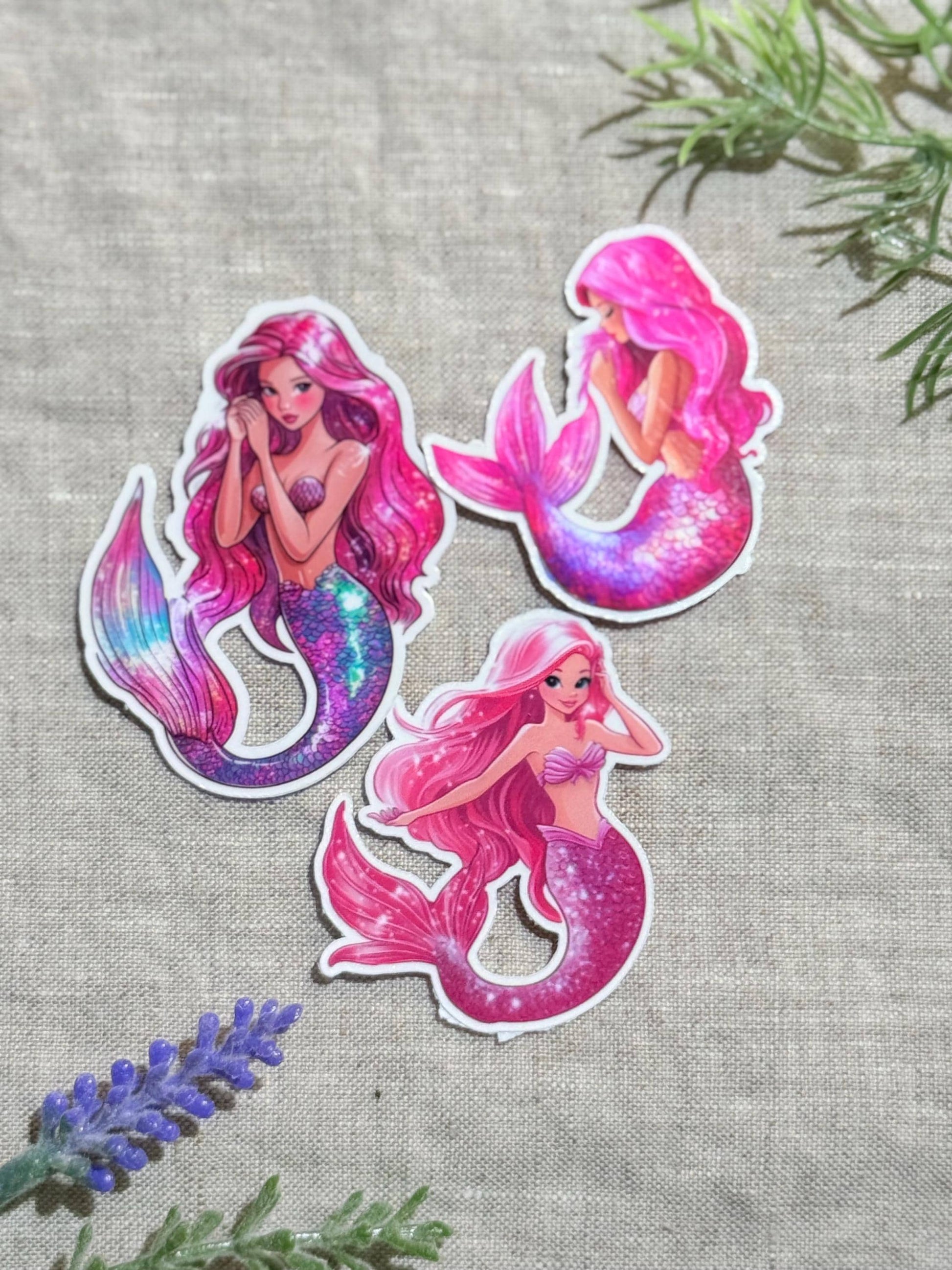 Mermaid Sticker Pack, Pink Bookish Vinyl Decals, Romantasy Reader Gift, Kindle Laptop Journal Set __etsy:8157757013