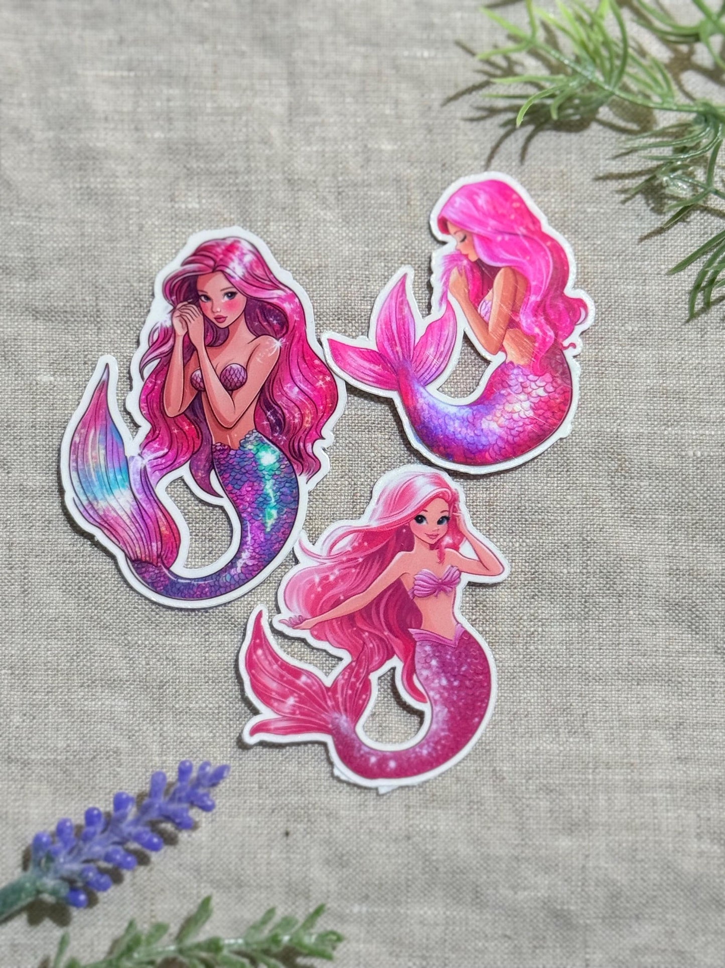 Mermaid Sticker Pack, Pink Bookish Vinyl Decals, Romantasy Reader Gift, Kindle Laptop Journal Set __etsy:8109850526