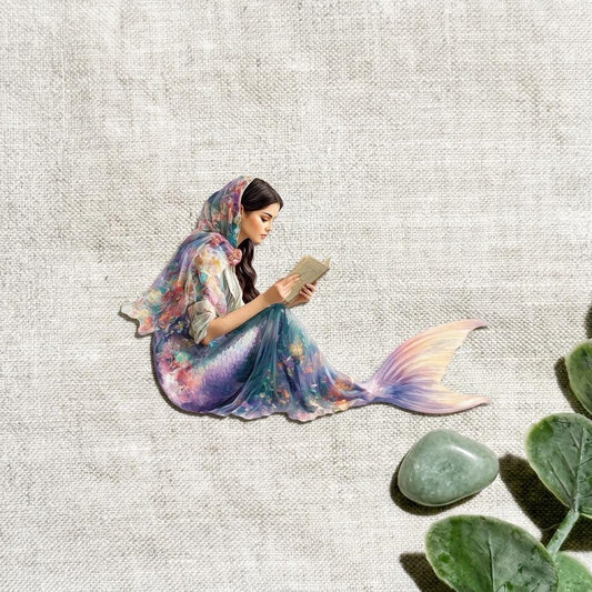 Middle Eastern Mermaid Vinyl Sticker — Waterproof Fantasy Decal by The Sticker Era