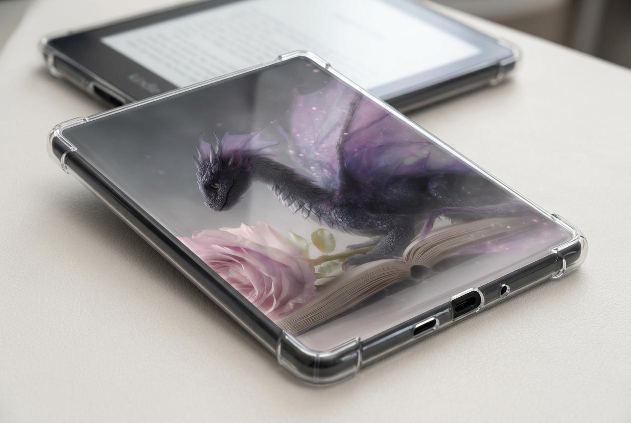 Misty Dragon Kindle Insert Pack, 3 Romantasy Wallpapers, Booktok Gift __etsy:8030266372