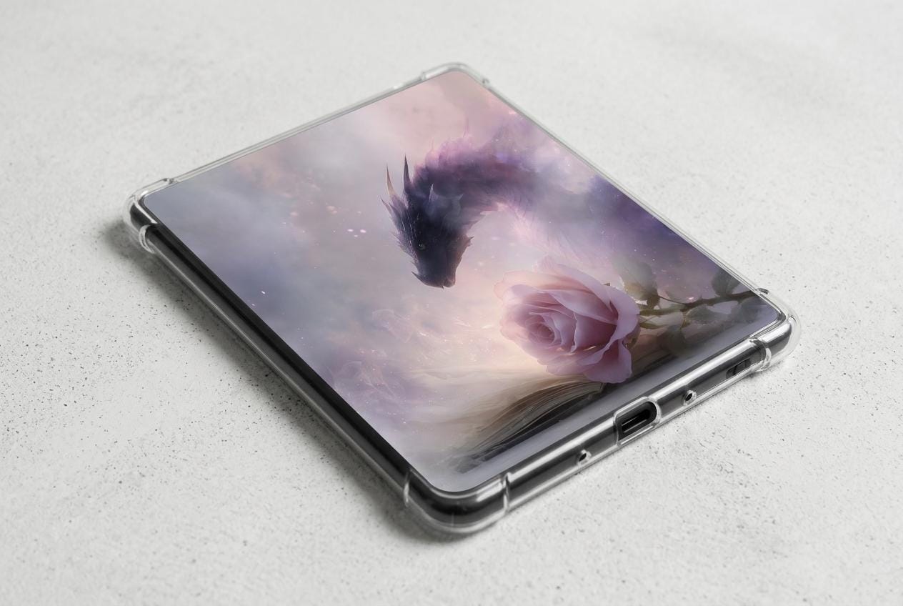Misty Dragon Kindle Insert Pack, 3 Romantasy Wallpapers, Booktok Gift __etsy:8078175773