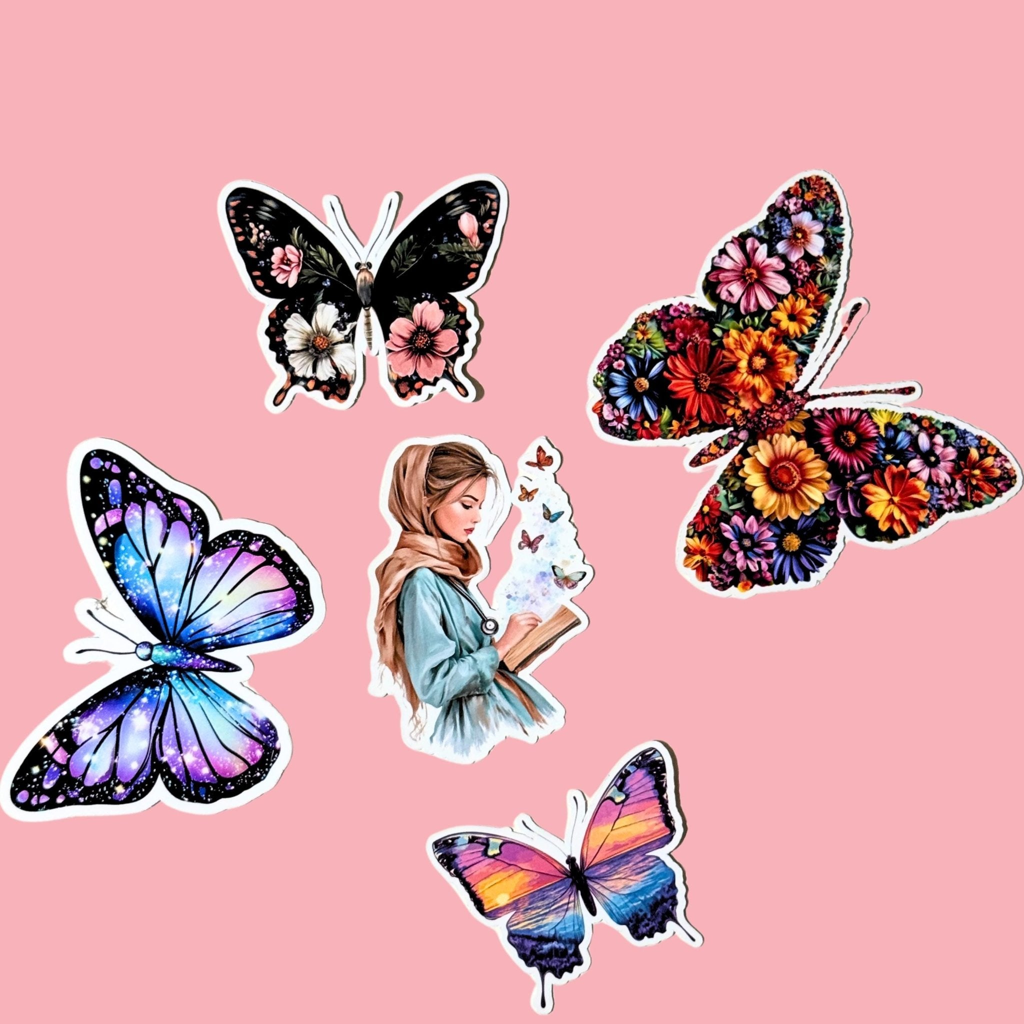 Modest nurse Reader Sticker Bundle | Inclusive Bookish Set by The Sticker Era