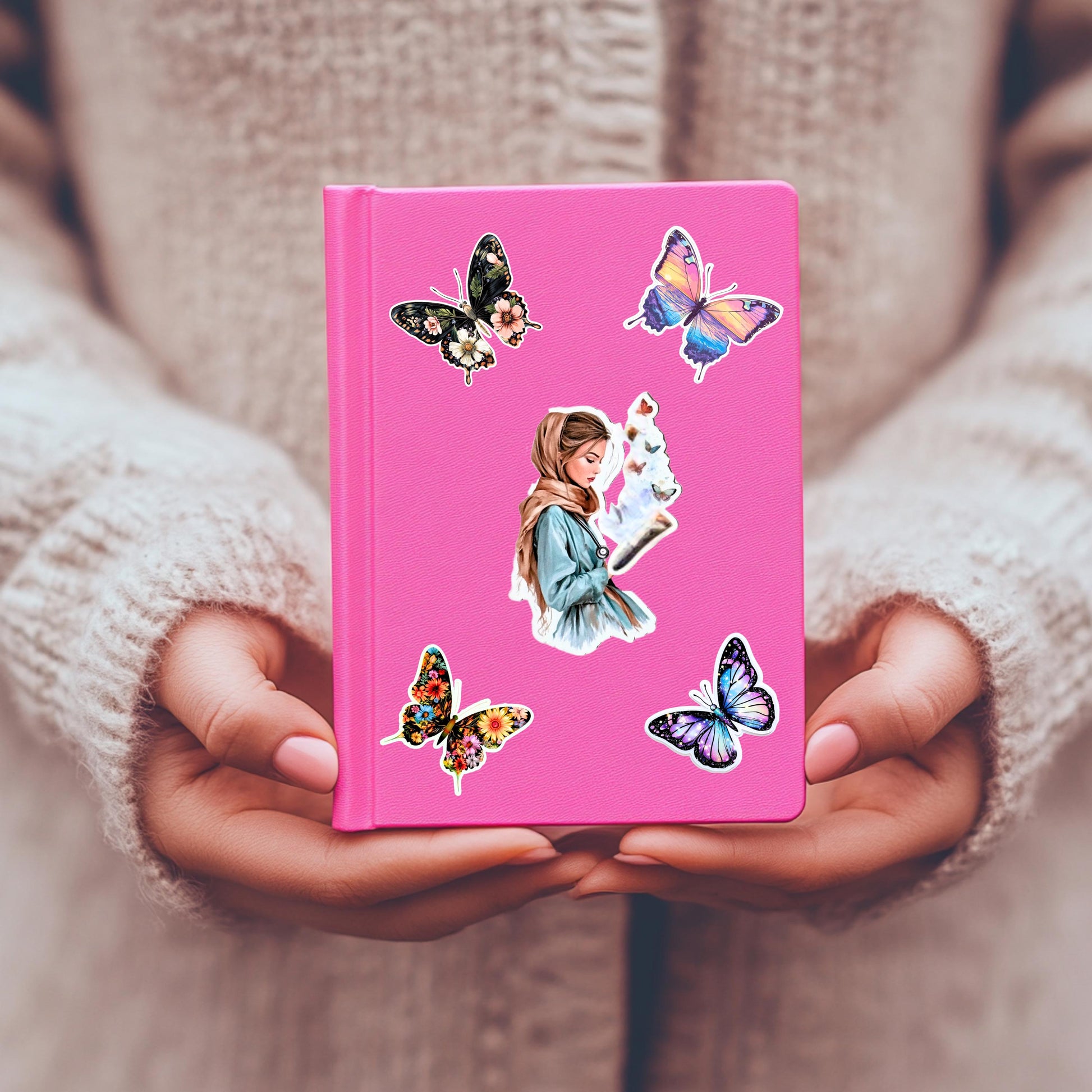 Modest nurse Reader Sticker Bundle | Inclusive Bookish Set __etsy:7733275812