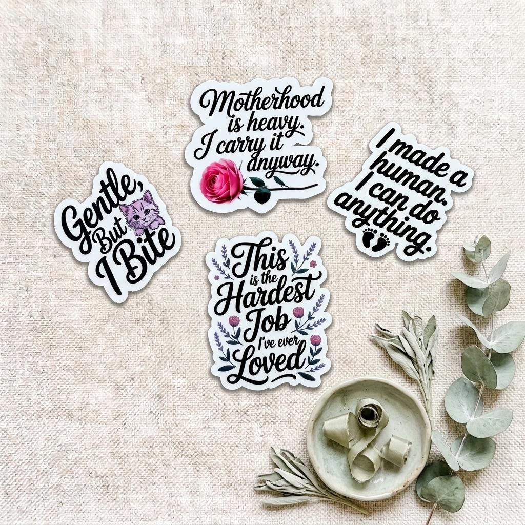 Motherhood Quote Sticker Set: Inspirational Mom Life Vinyl Decals __etsy:8182178527