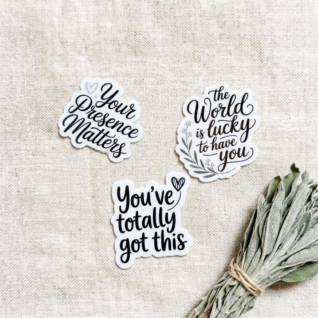 Motivational Sticker Set: Positive Affirmations, Matte Vinyl Decals __etsy:8133818590