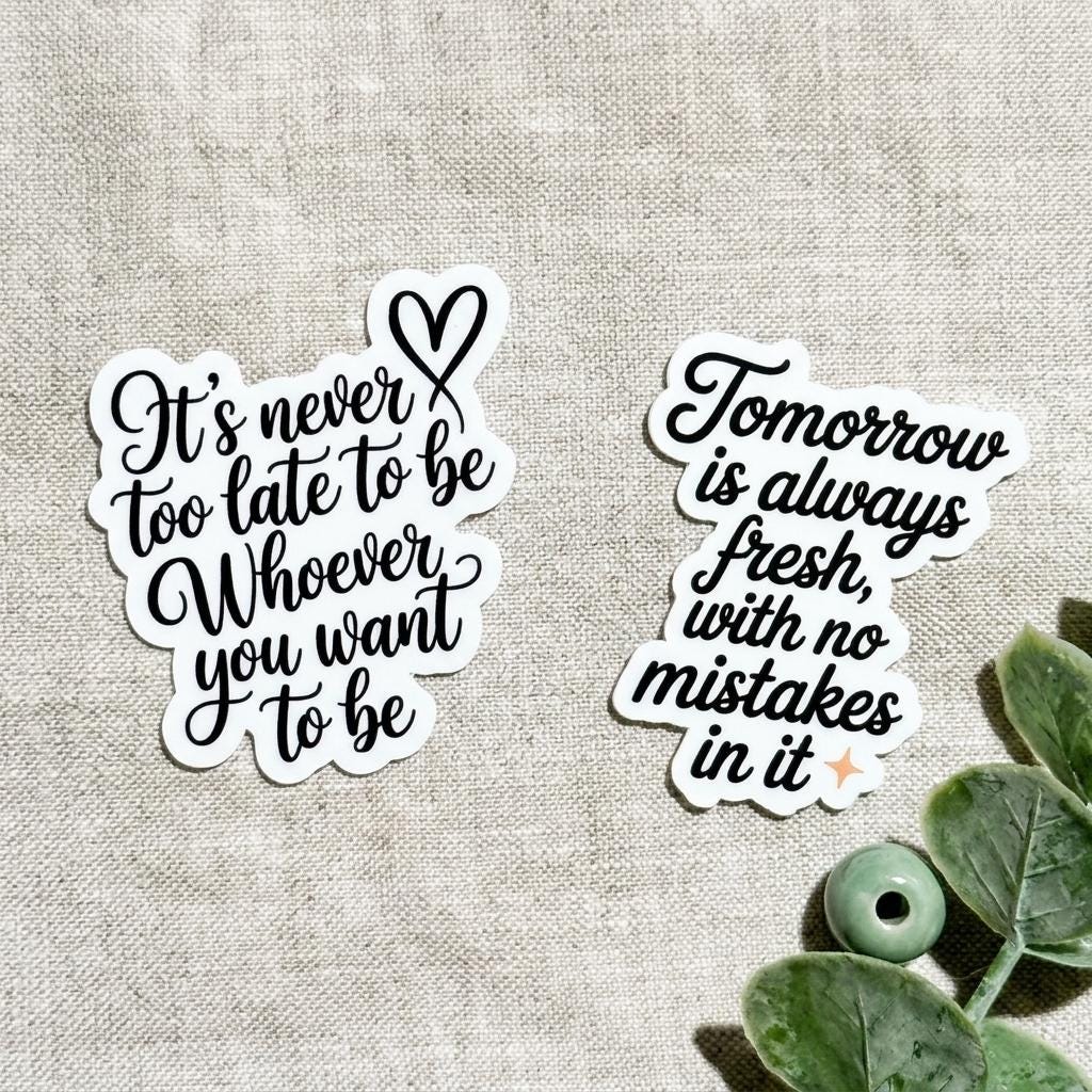 Motivational Sticker Set: Self-Growth Affirmations, Waterproof Vinyl 2-Pack __etsy:8109754432