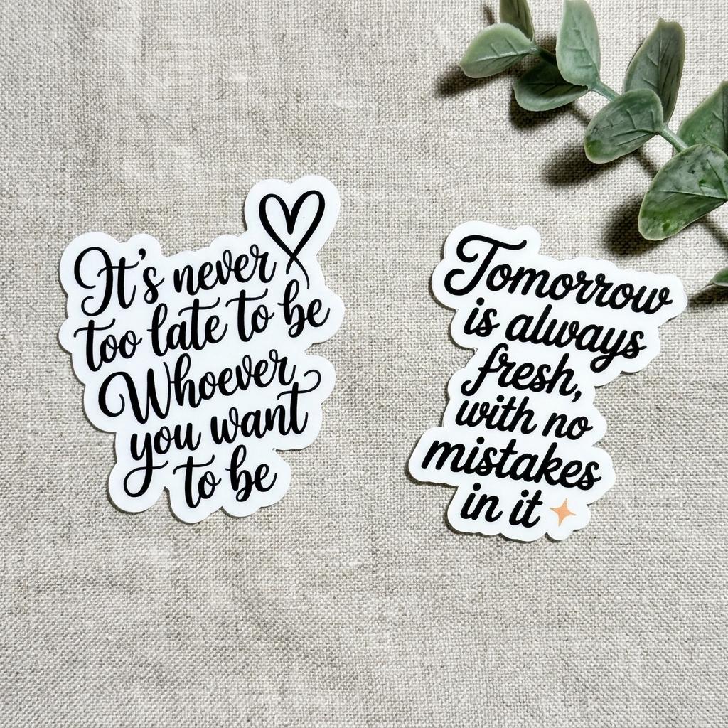 Motivational Sticker Set: Self-Growth Affirmations, Waterproof Vinyl 2-Pack __etsy:8157661223