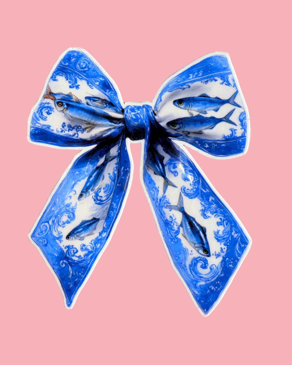 Nautical Bow Sticker: Blue Fish Marine Life Vinyl Decal __etsy:7784812302