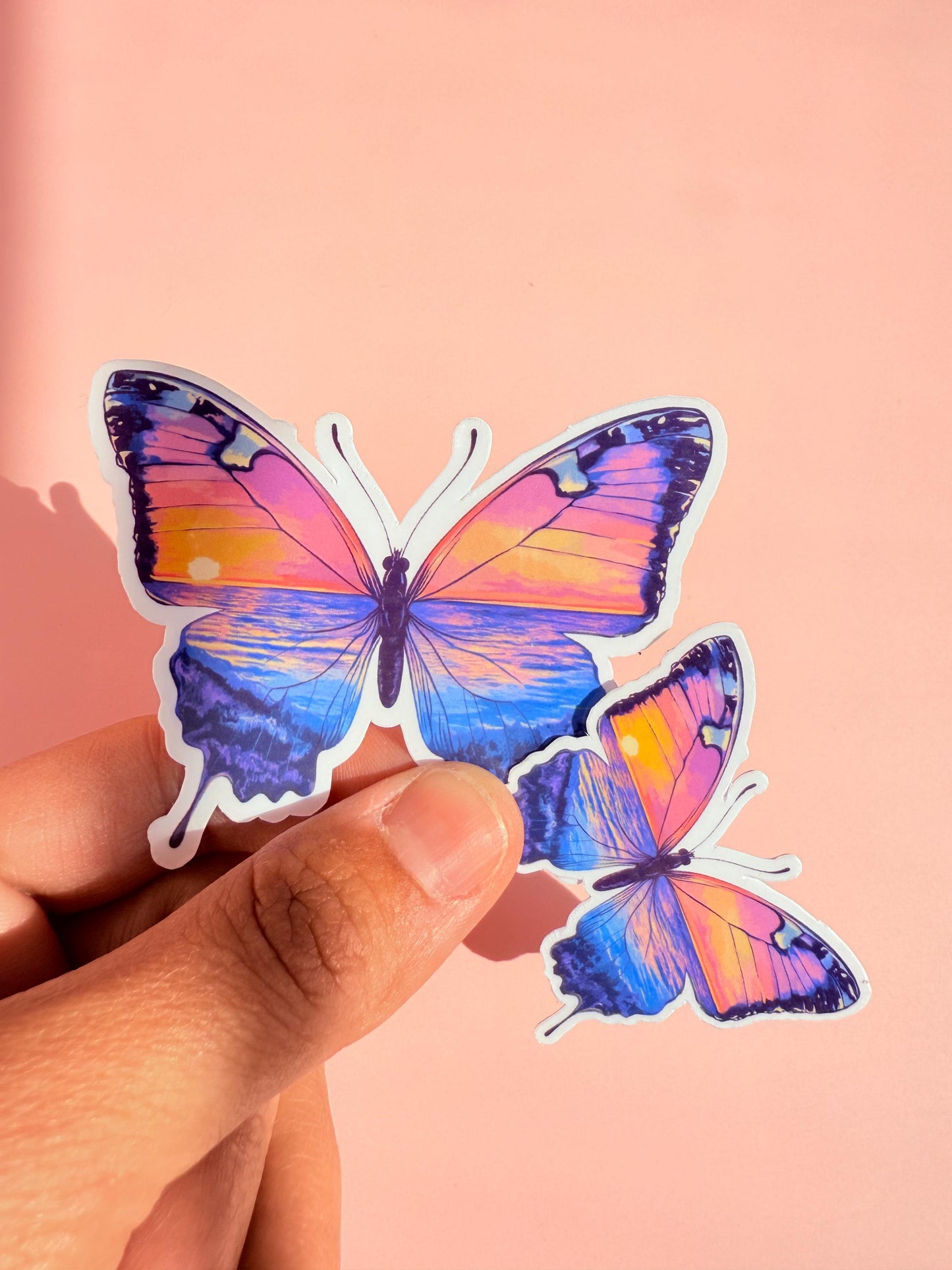 Ocean Sunset Butterfly Sticker: Waterproof Vinyl Decal for Laptop, Tumbler __etsy:6912258684