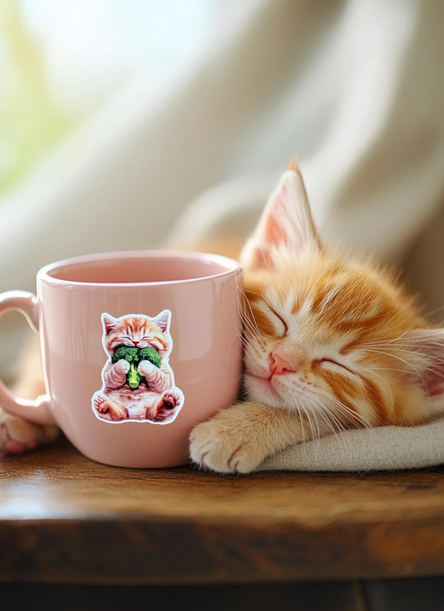 Onyx Cat Eating Broccoli Sticker - Fourth Wing Inspired Vinyl Decal __etsy:6816918285