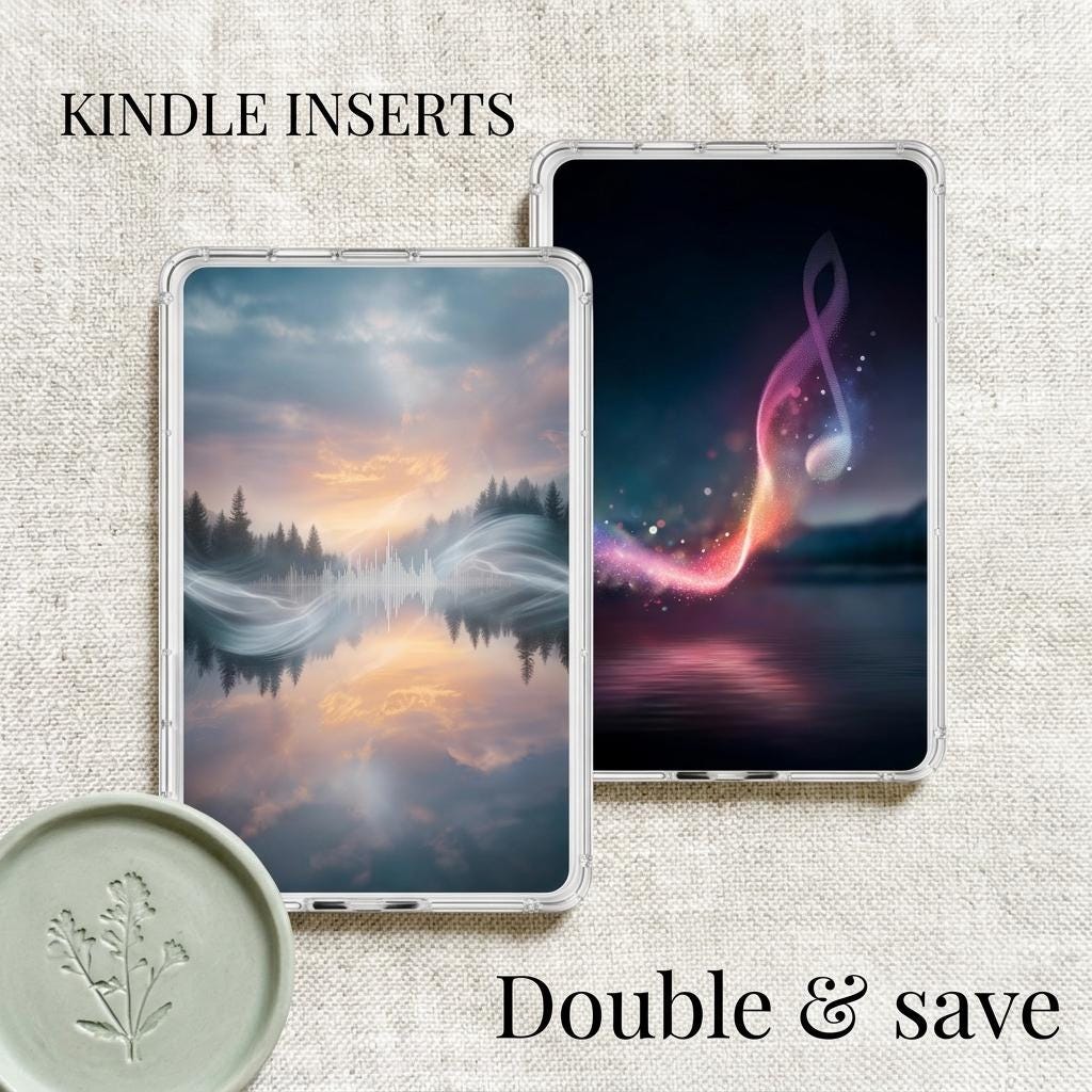 2 Pack Kindle Inserts | Decorative eReader Case Inserts | Reader Gift __etsy:8116345218