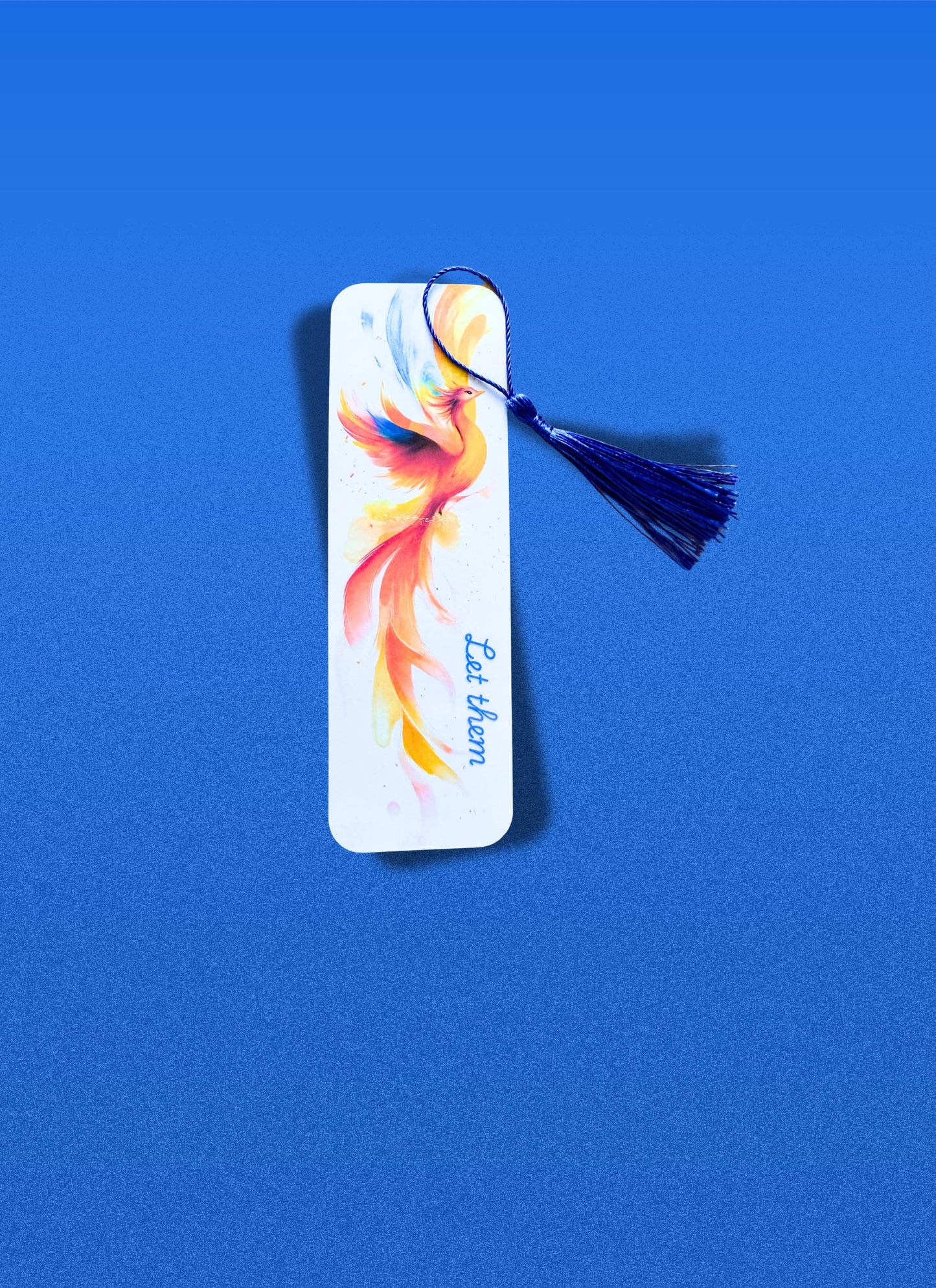 Phoenix Bookmark: Inspirational Rebirth Gift - Royal Blue Tassel __etsy:6828553419