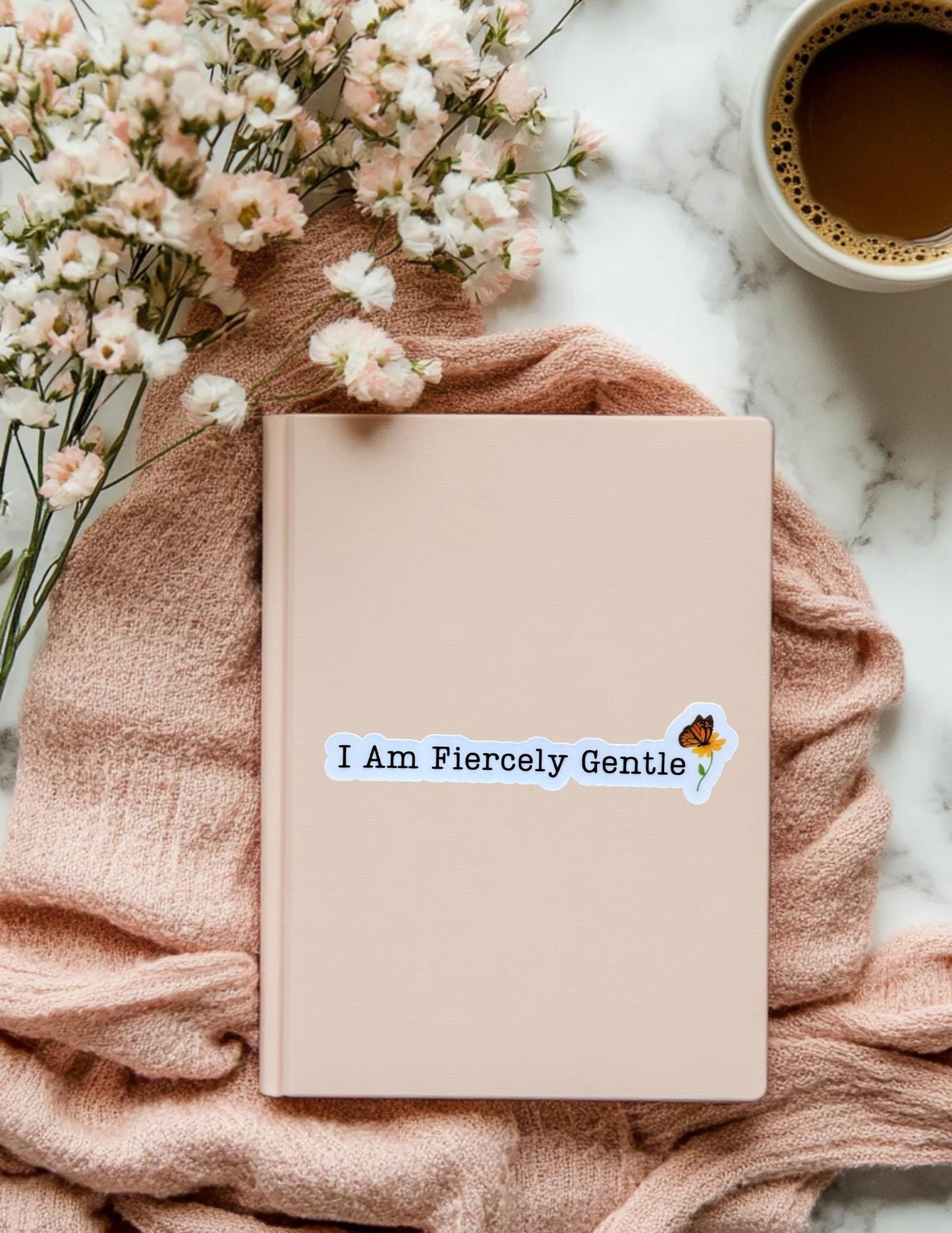 Positive Message Sticker – "I Am Fiercely Genuine" Motivational Vinyl Decal for Journals & Laptops __etsy:6867833444