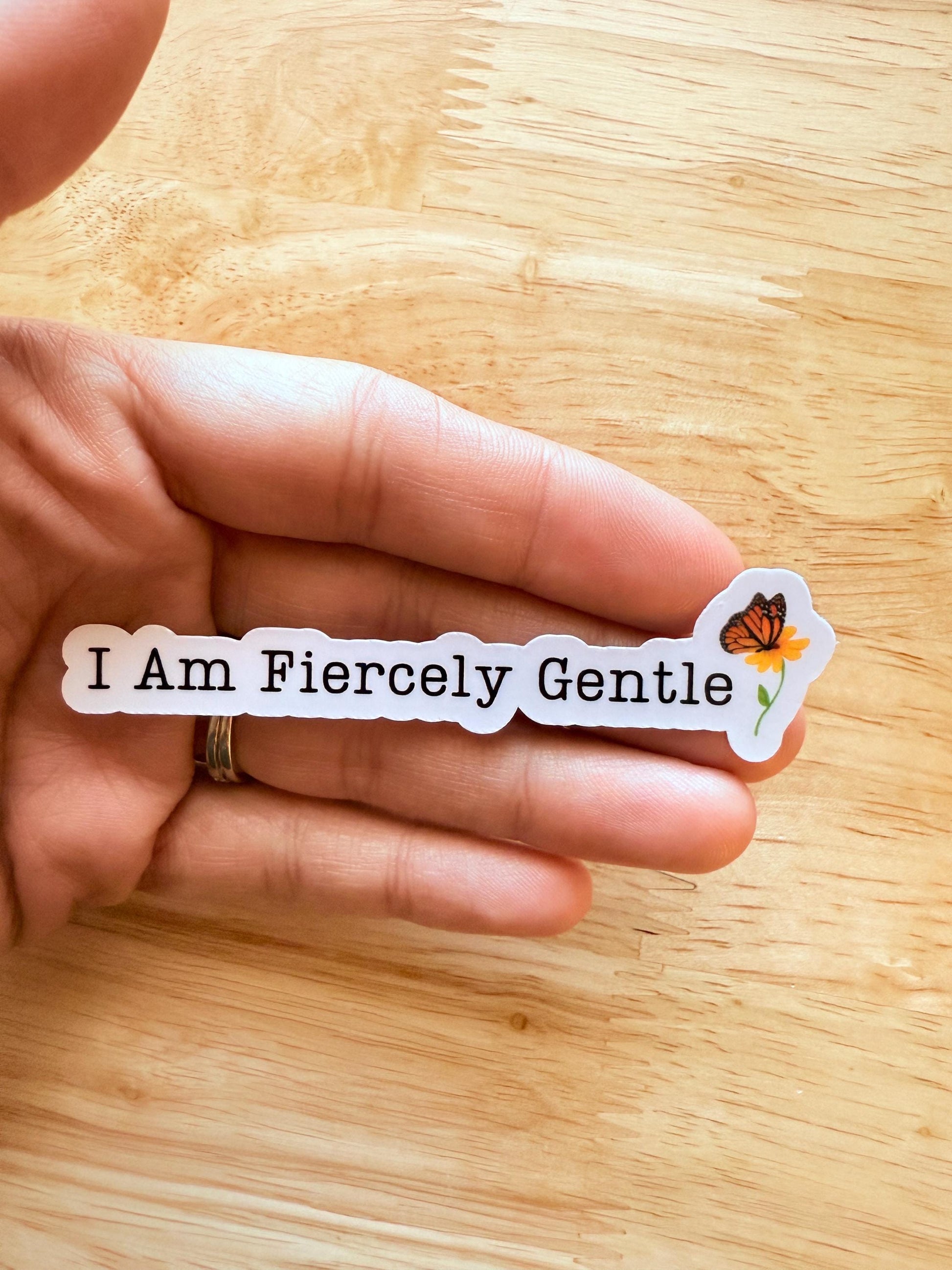 Positive Message Sticker – "I Am Fiercely Genuine" Motivational Vinyl Decal for Journals & Laptops __etsy:6795398145
