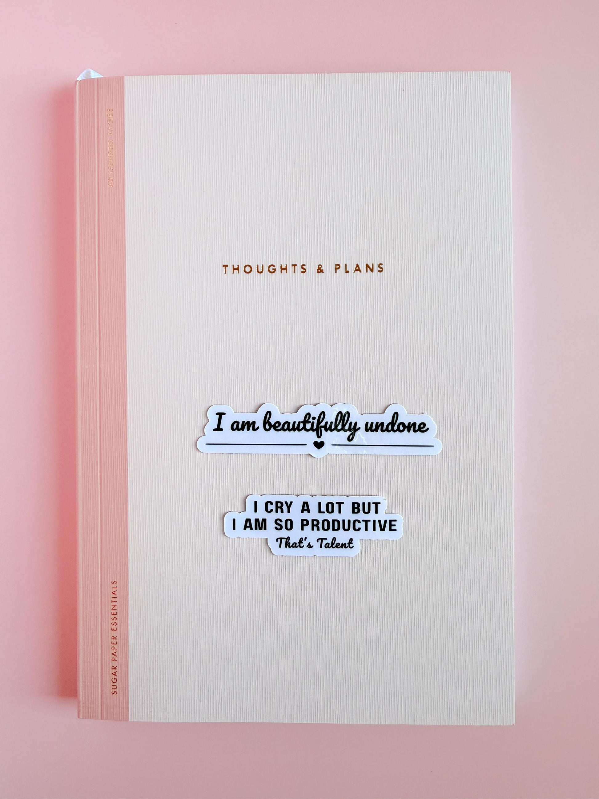 Positive Vinyl Sticker – "I Am Beautifully Undone" Inspirational Decal for Self-Care __etsy:6917559925