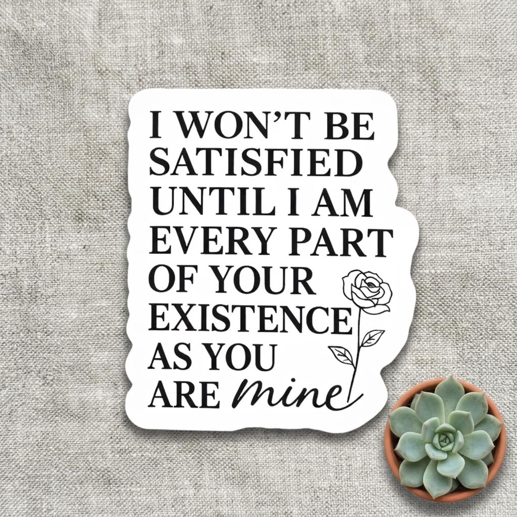 Possessive Love Quote Vinyl Sticker – Dark Romance Waterproof Decal for Kindle, Laptop & Book Lovers __etsy:8157616933
