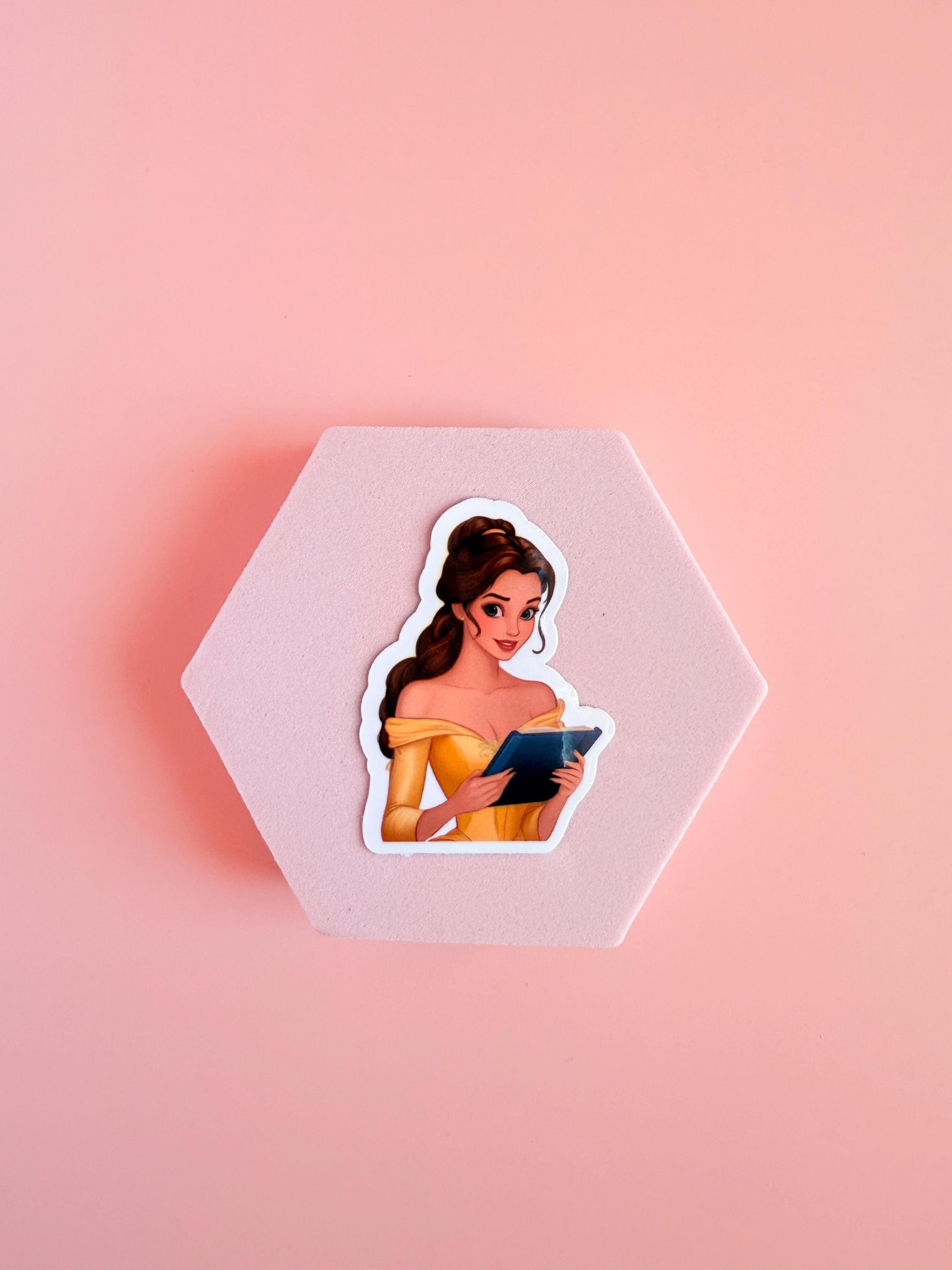 Princess Reading Vinyl Decal – Book Lover Sticker for Journals & Laptops __etsy:6881598664