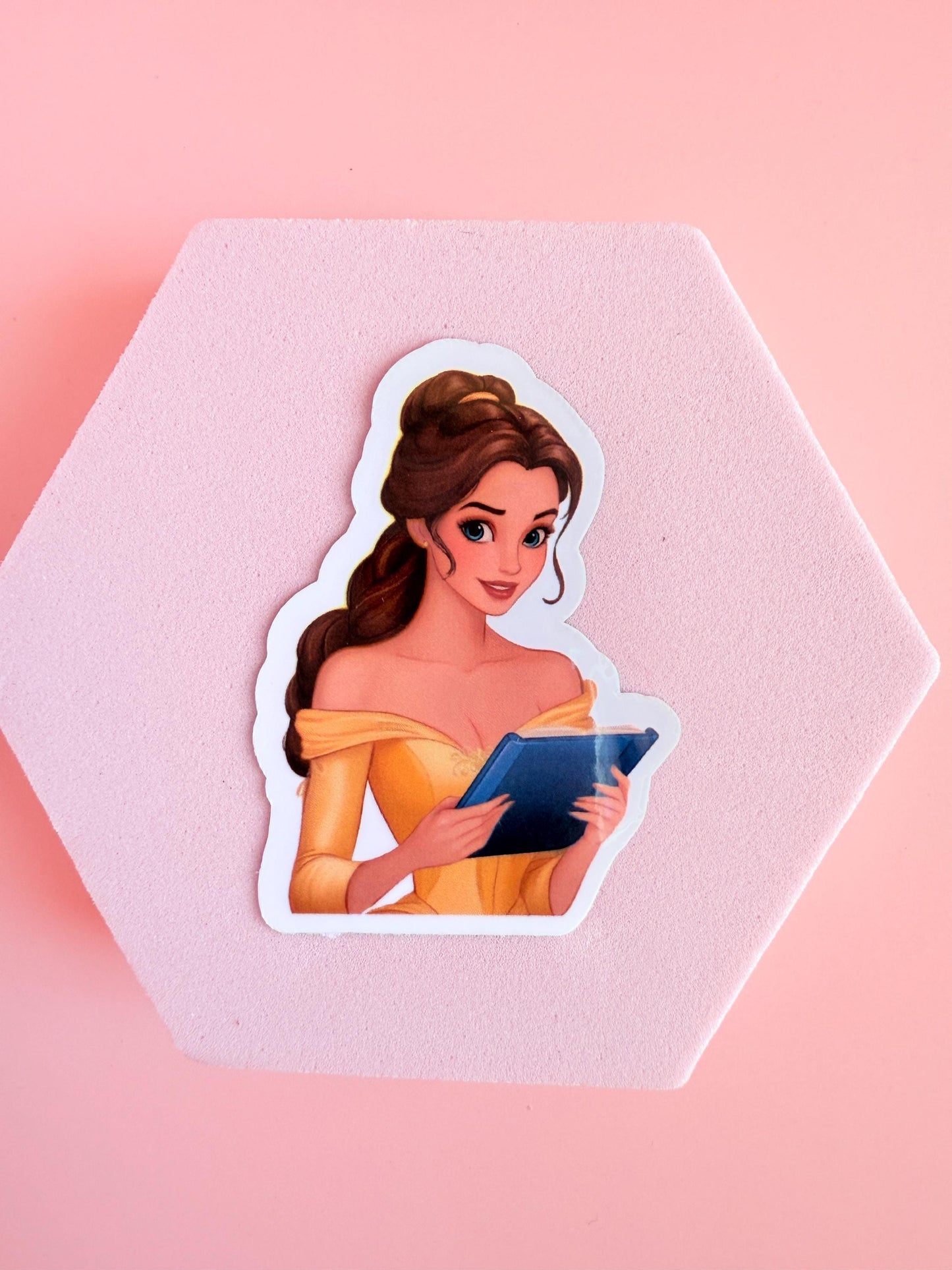 Princess Reading Vinyl Decal – Book Lover Sticker for Journals & Laptops __etsy:6929581391