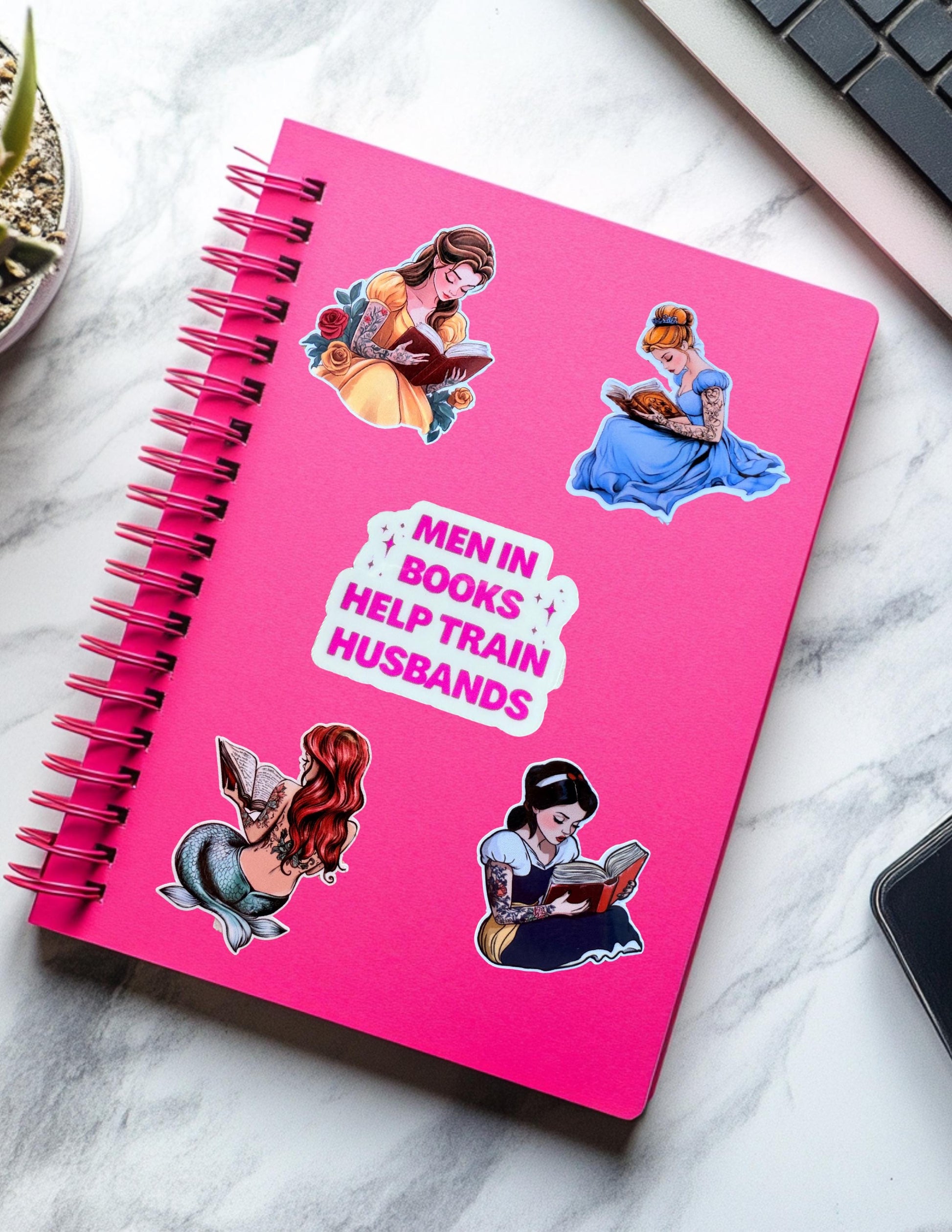 Princess Reading Vinyl Decal – Book Lover Sticker for Journals & Laptops __etsy:6823091547