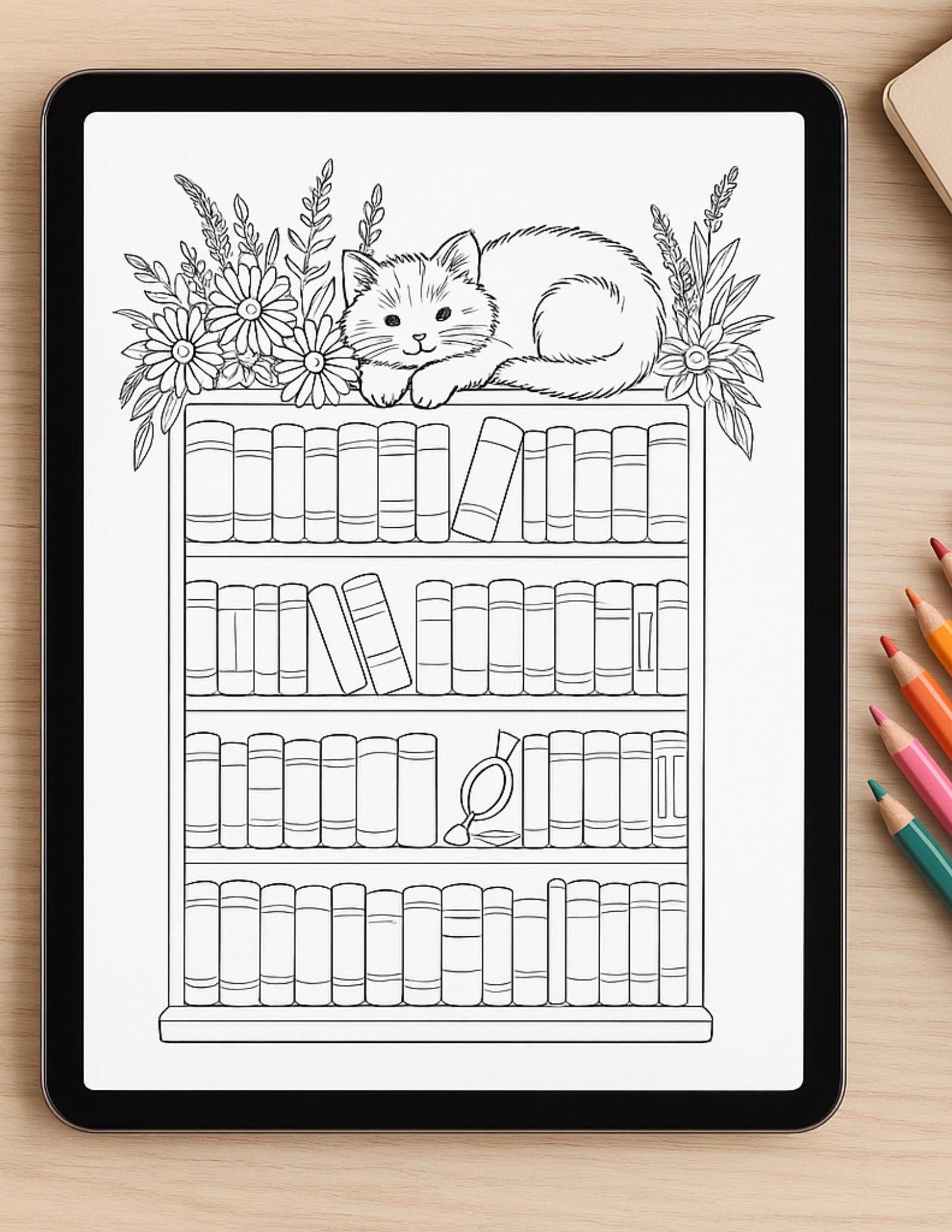 Printable Bookshelf Coloring Pages: Reading Tracker Bundle for Book Lovers - 7 Fun Journal Activities __etsy:6842561110