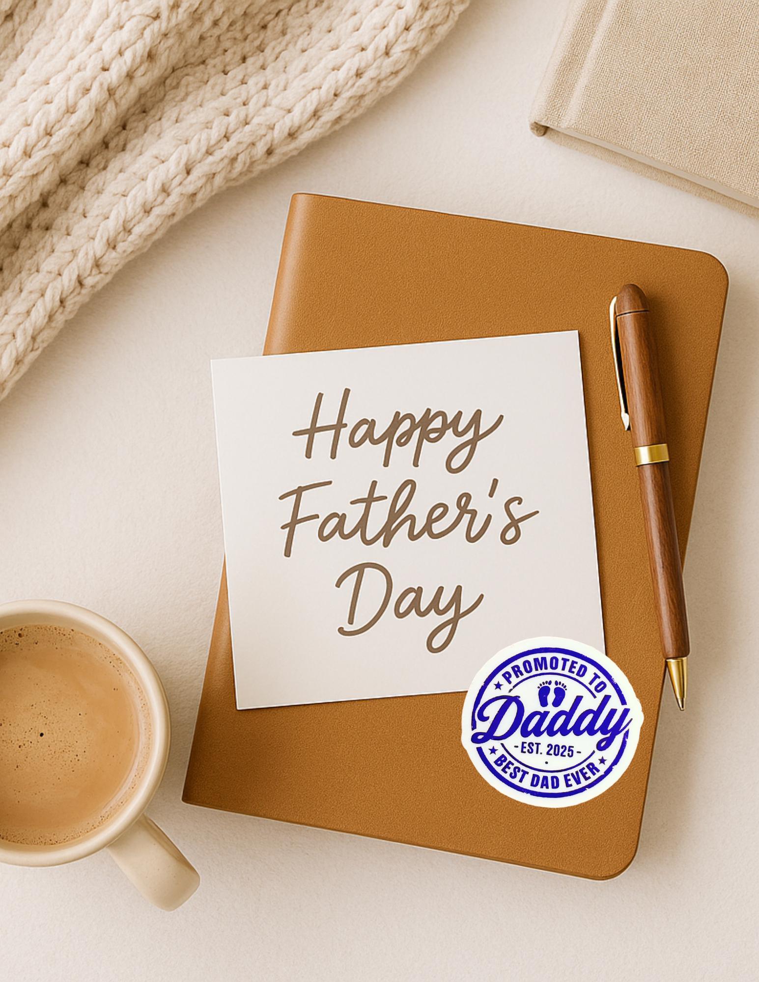 Promoted to Daddy Sticker: New Dad Gift, Waterproof Vinyl Decal __etsy:6865829361