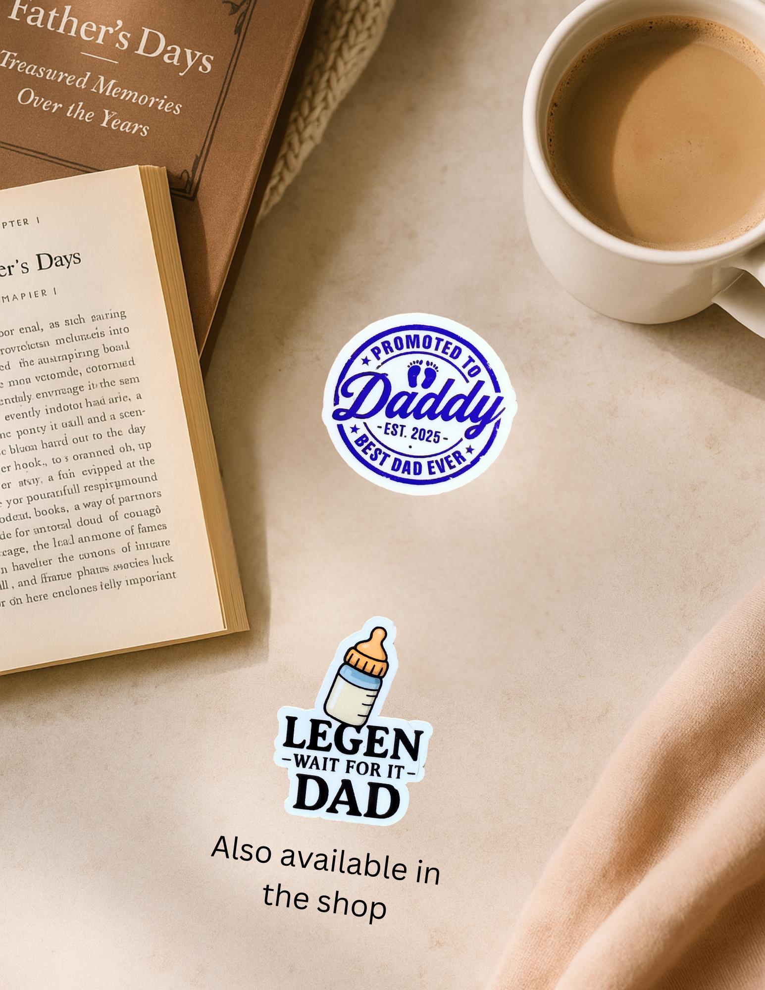 Promoted to Daddy Sticker: New Dad Gift, Waterproof Vinyl Decal __etsy:6817842742