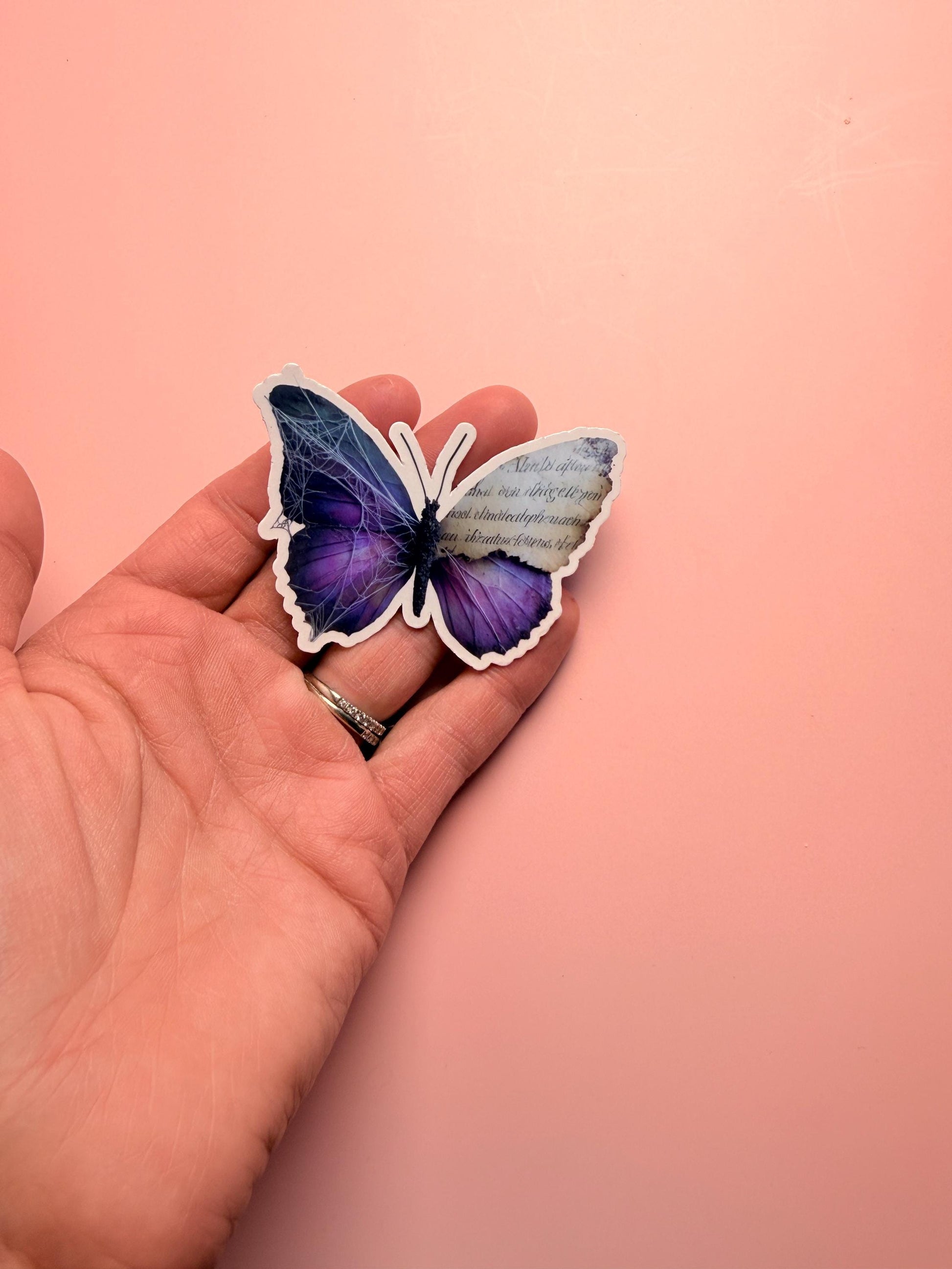 Purple Butterfly Sticker: Waterproof Vinyl Decal for Laptop, Journal __etsy:7273514851