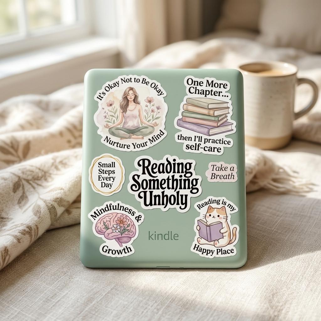 Reading Something Unholy Sticker: Spicy Booktok Smut Reader Vinyl __etsy:8182084001