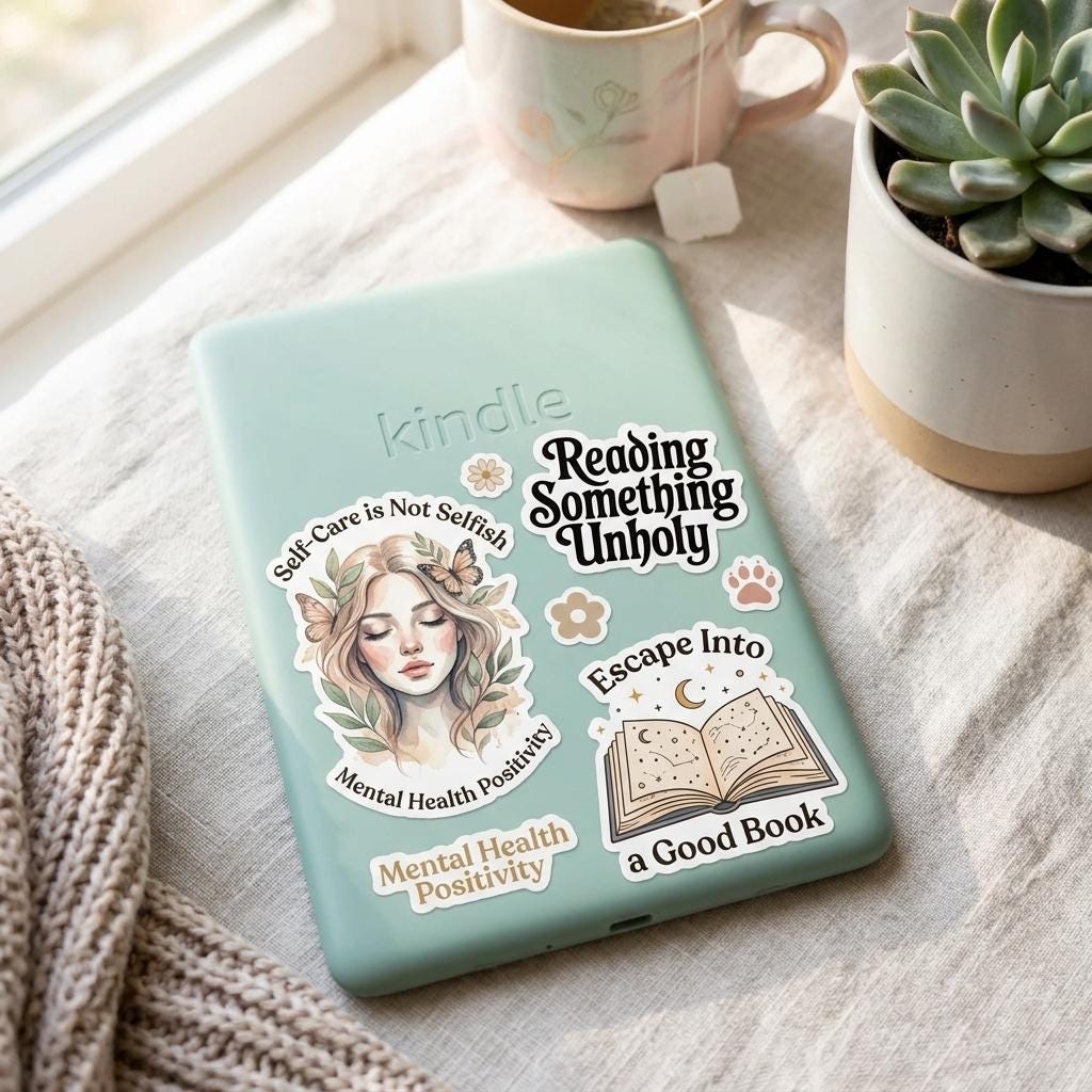 Reading Something Unholy Sticker: Spicy Booktok Smut Reader Vinyl __etsy:8182084005