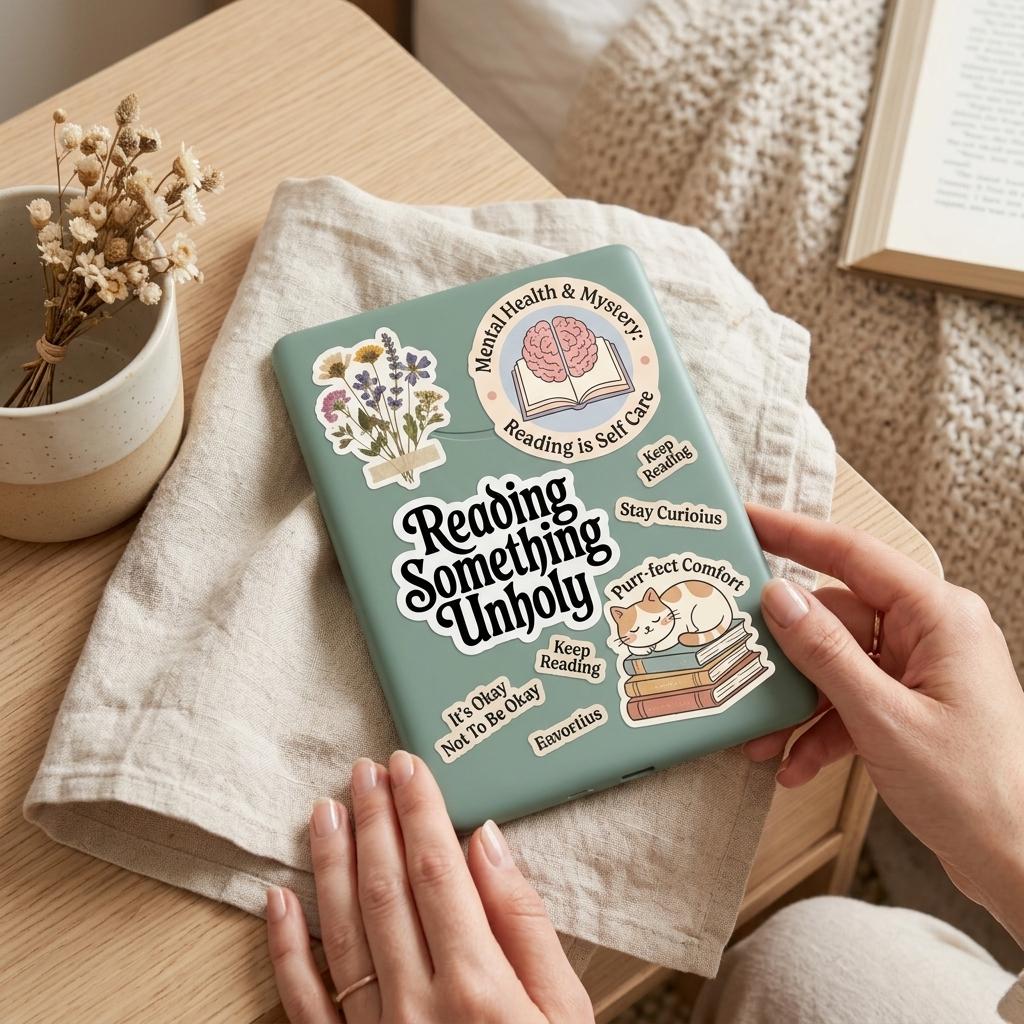Reading Something Unholy Sticker: Spicy Booktok Smut Reader Vinyl __etsy:8134184150