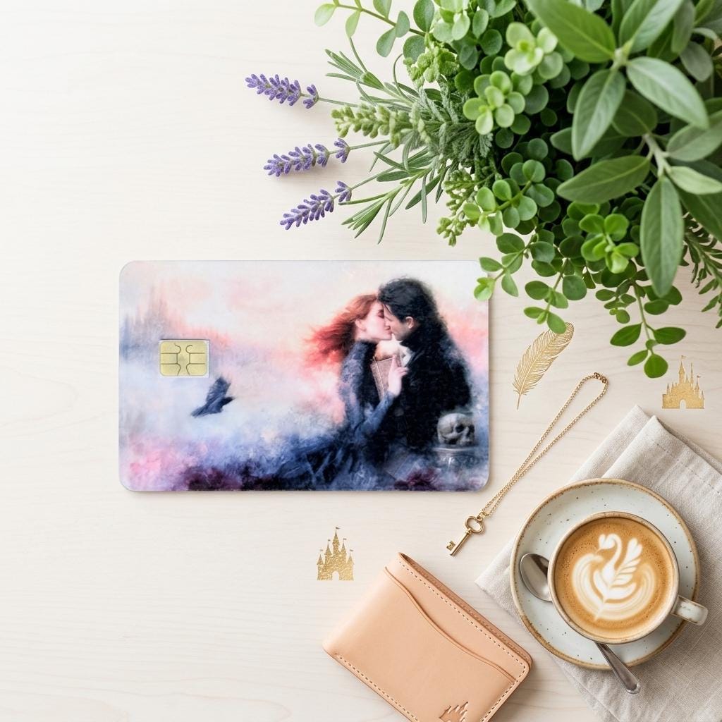 Romantasy Couple Card Skin, Dark Romance Debit Card Cover Vinyl __etsy:8108799646